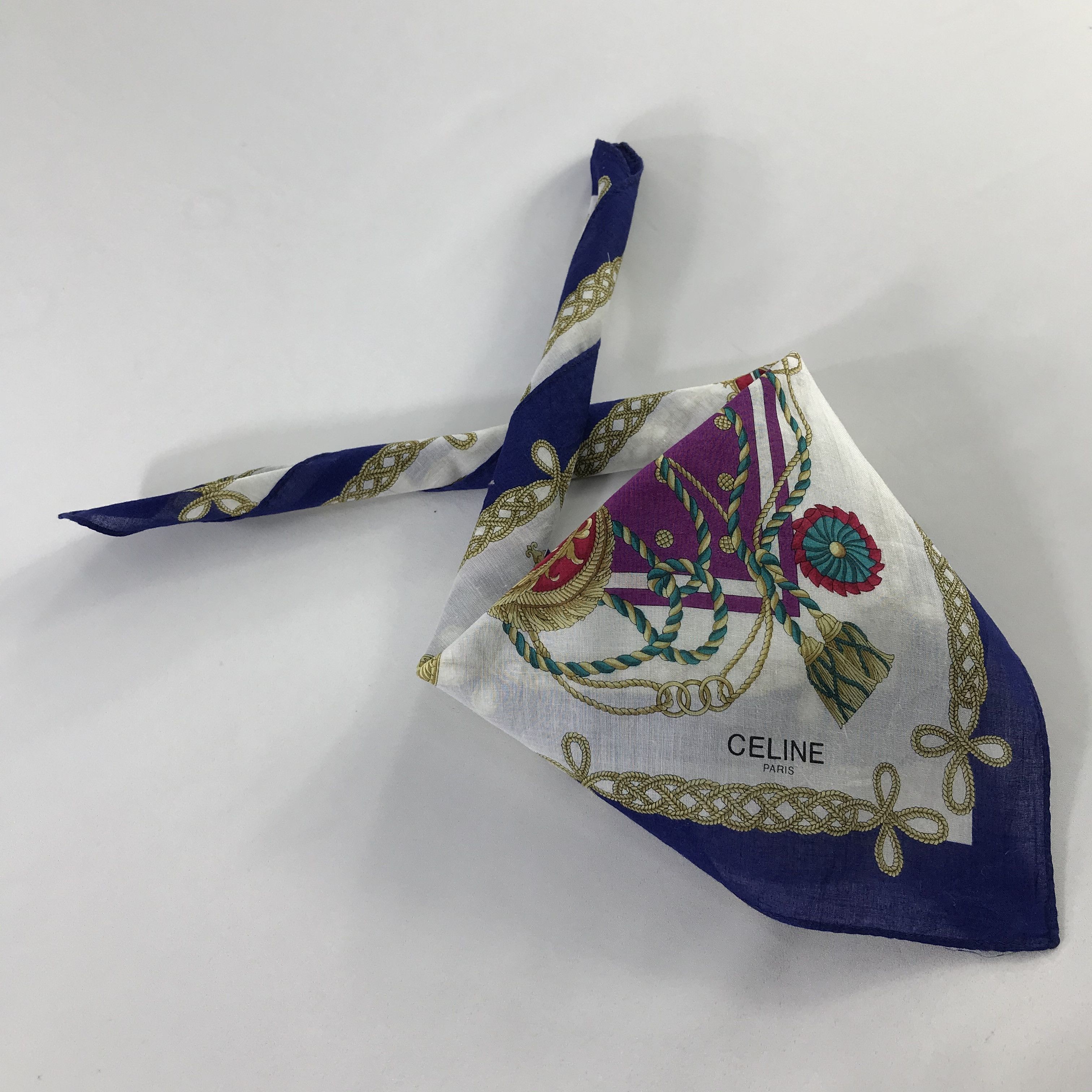 Celine × Vintage Celine Bandana / Handkerchief / Neckerchief - S507 Size ONE SIZE - 4 Thumbnail