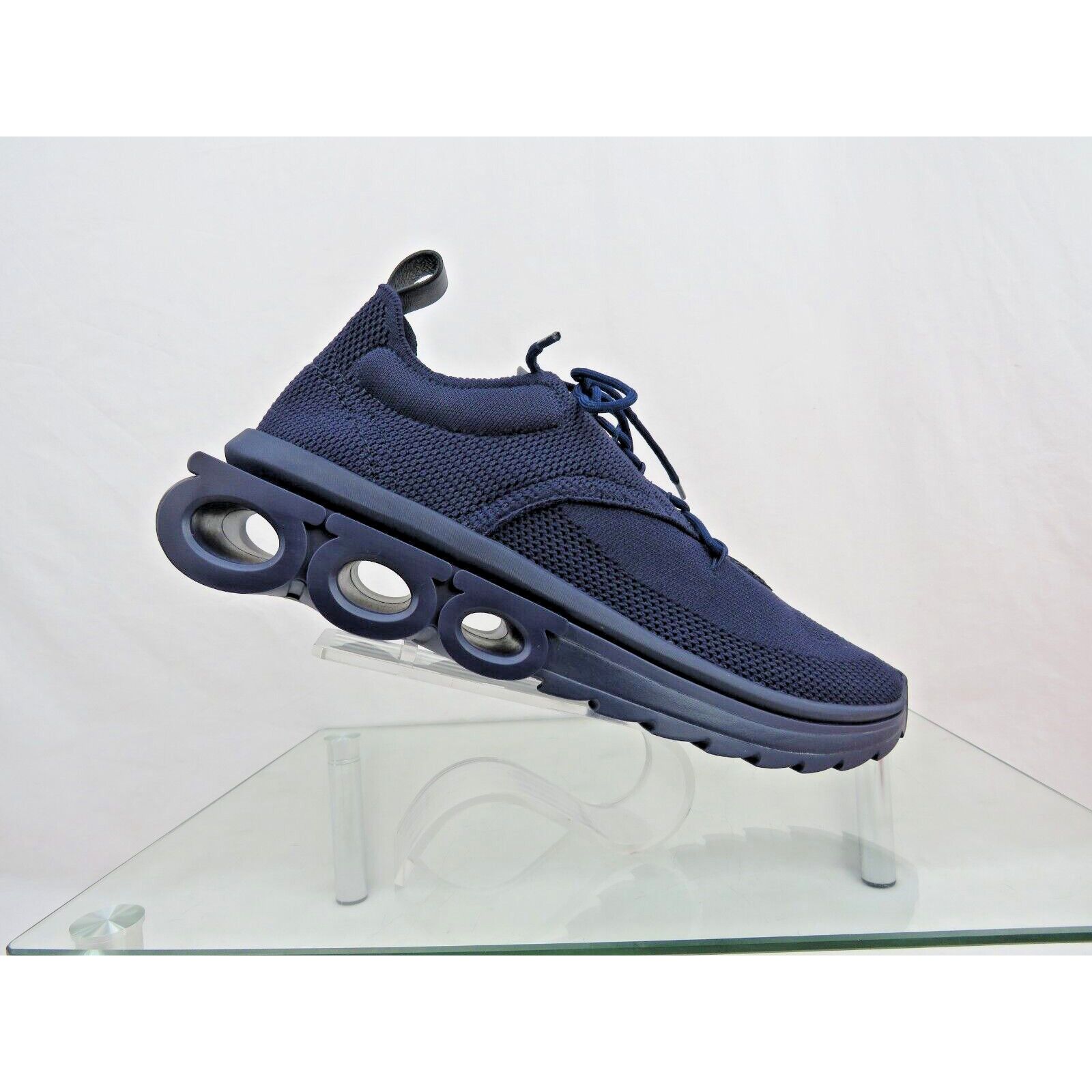 Salvatore Ferragamo DARK BLUE NIMA LEATHER MESH LOGO LOW SNEAKERS US 13 46 ITALY Size US 13 / EU 46 - 6 Thumbnail