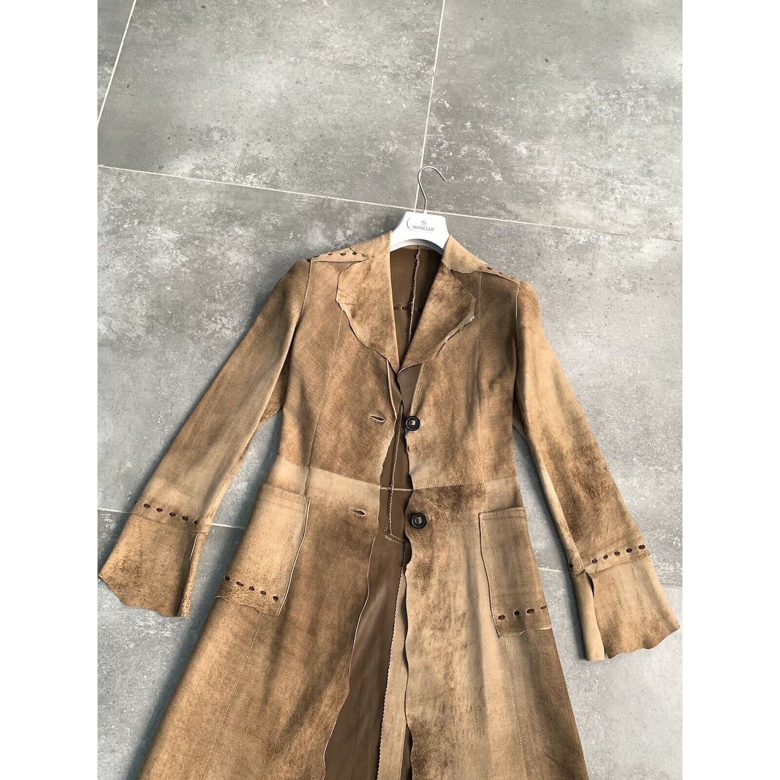 Other × Vintage SYLVIE SCHIMMEL Lamb Leather Trench Coat Jacket EU 36 US 4 Size S / US 4 / IT 40 - 2 Thumbnail