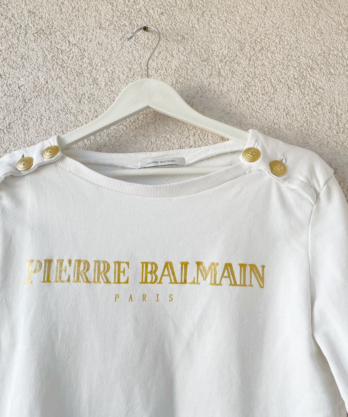 Pierre Balmain Pierre Balmain Big Logo White Women Sweatshirt Size 40/L Size L / US 10 / IT 46 - 2 Thumbnail