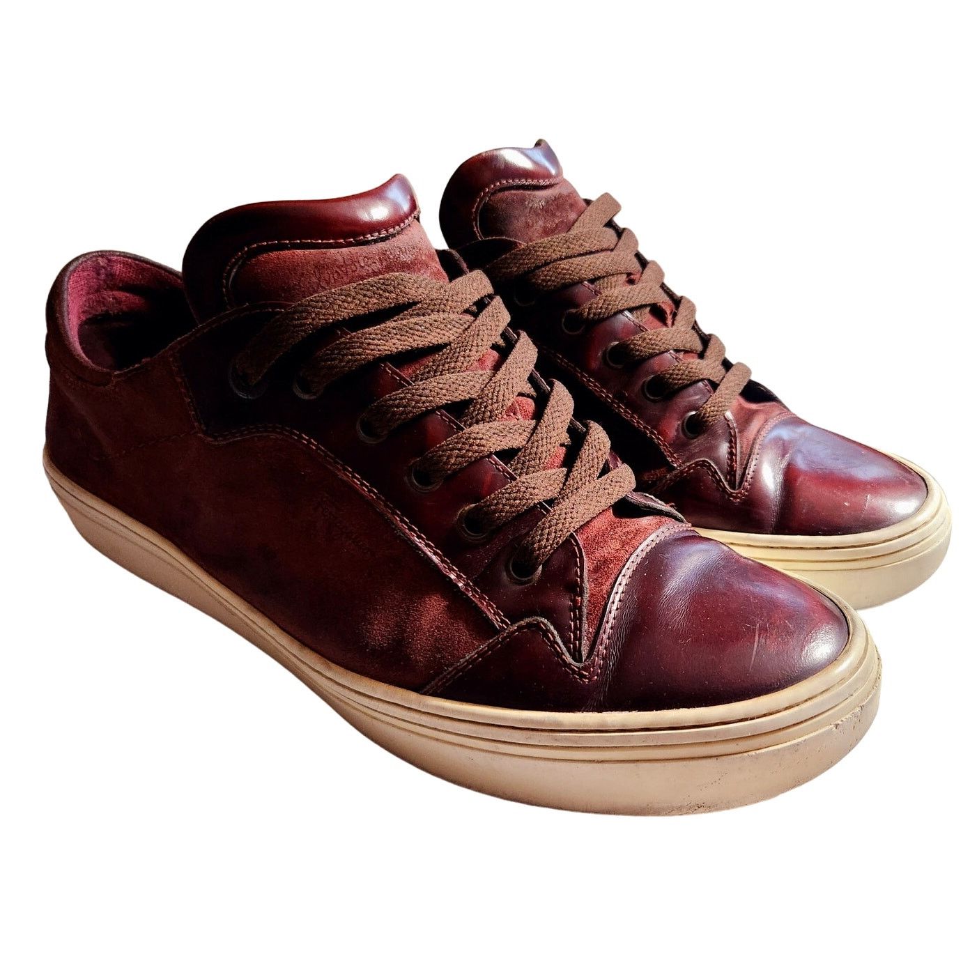 Salvatore Ferragamo Salvatore Ferragamo Sneakers Deep Burgundy Red Leather 12 US Size US 12 / EU 45 - 2 Thumbnail
