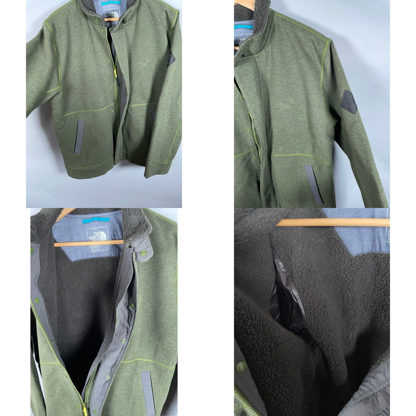 The North Face The North Face Jacket Men's Large Olive Green Bomber Jacket Lined Sherpa Zip Up Regular Fit Baggy? Size US L / EU 52-54 / 3 - 9 Thumbnail