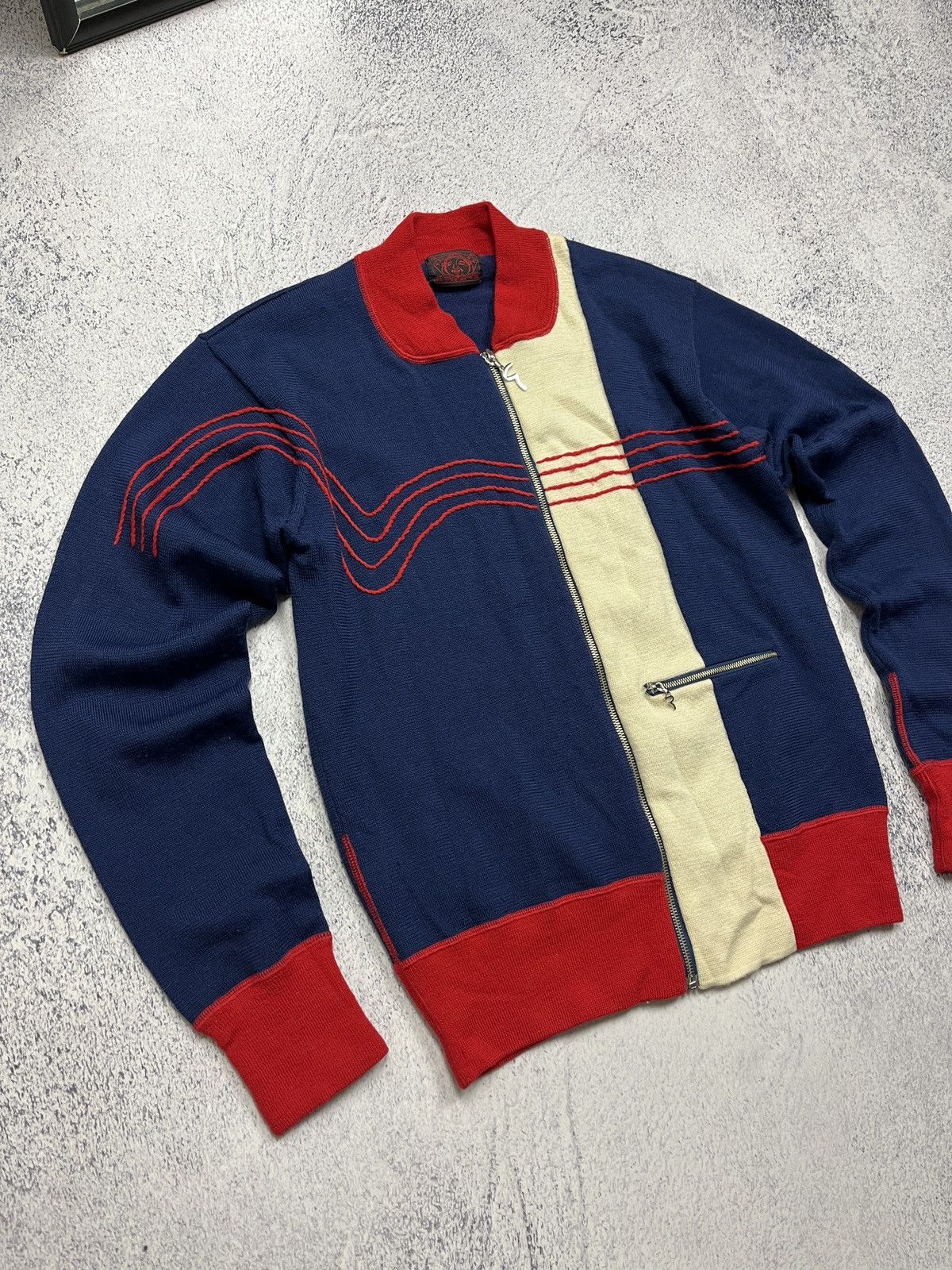 Evisu Vintage Evisu Big Logo Wool Knitted Zip Sweater Jacket Rare Size US S / EU 44-46 / 1 - 3 Thumbnail