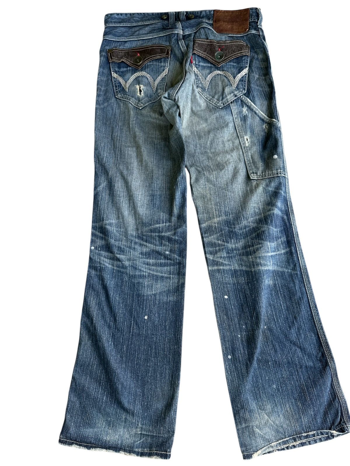 Edwin Vintage Edwin 503 Blue Trip Distress 🎌💥 Size US 34 / EU 50 - 2 Thumbnail