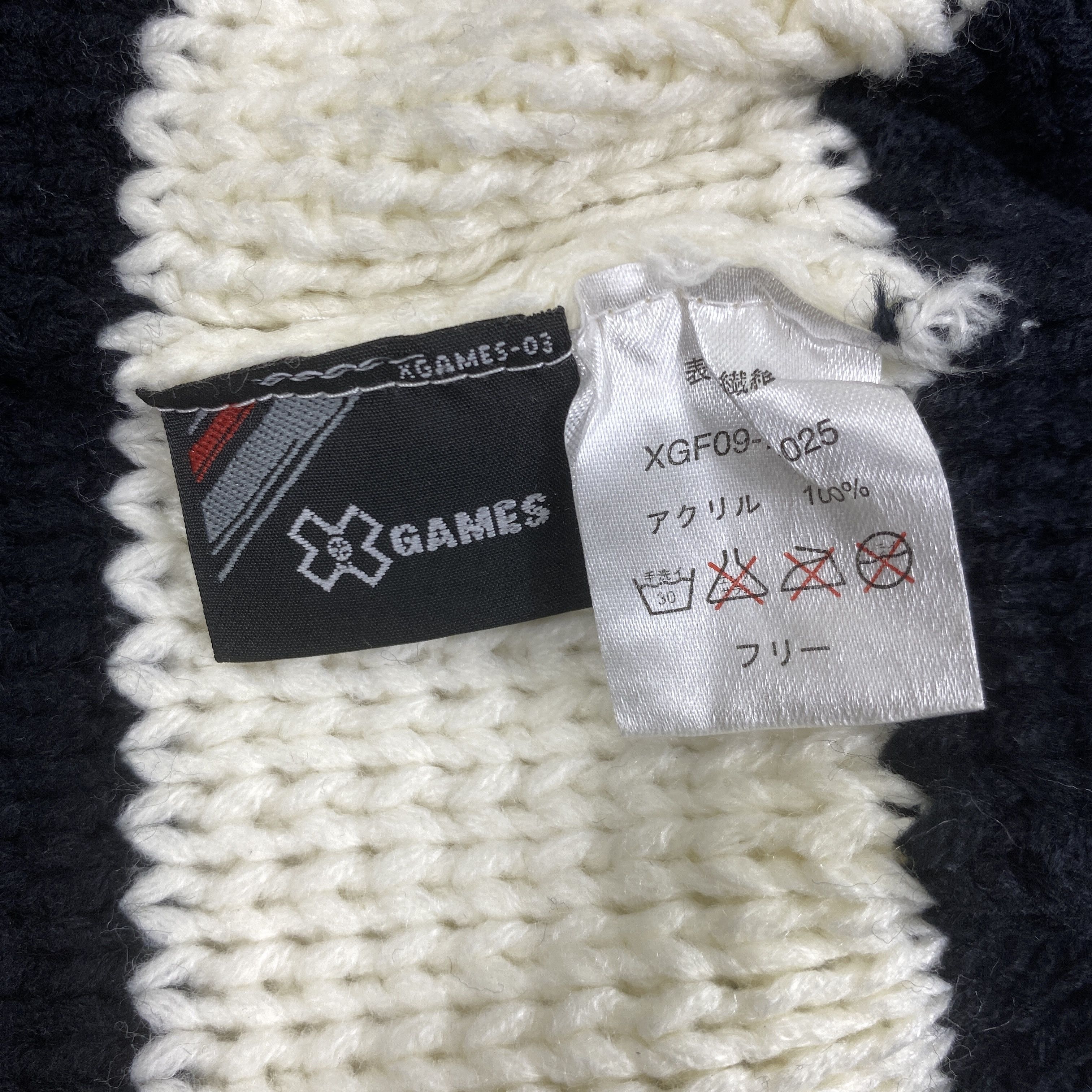 Japanese Brand X Games Striped Snow Cap Beanie -BN704 Size ONE SIZE - 6 Thumbnail