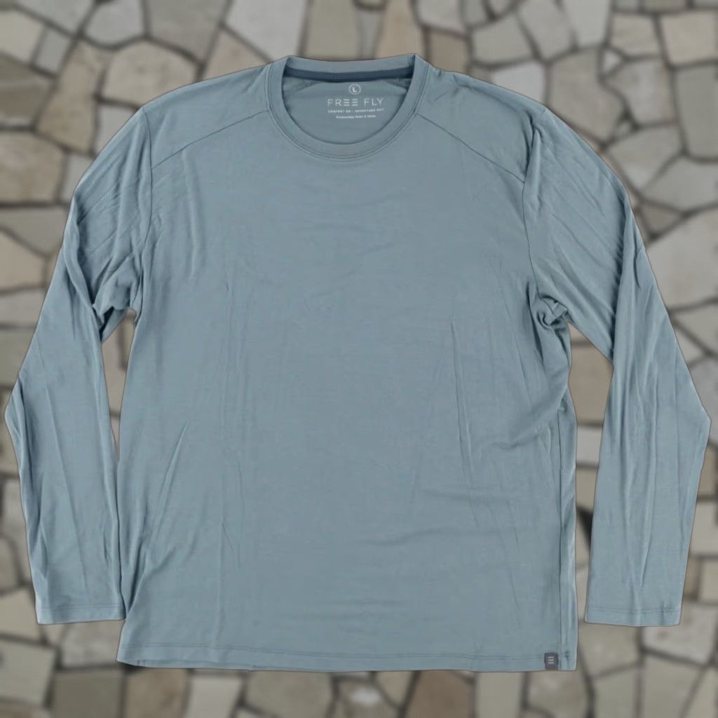 Vintage Free Fly Shirt Sage L Men's T-Shirt Bamboo Stretch Solid Long Sleeve Size US L / EU 52-54 / 3 - 1 Thumbnail