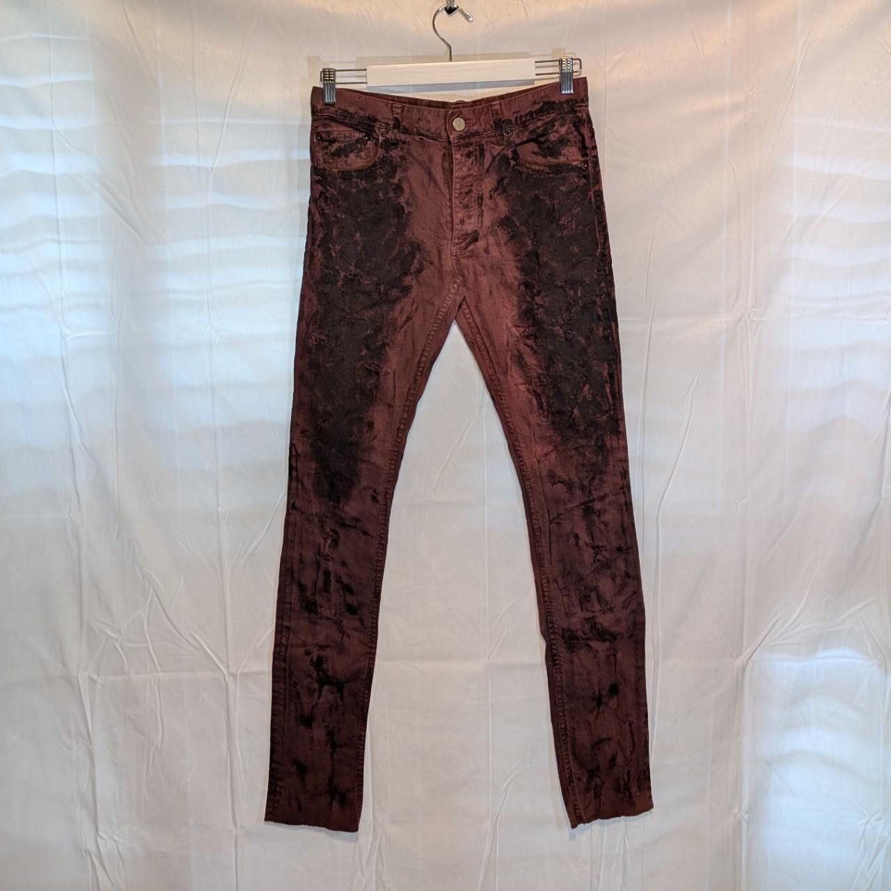 Red and Black Destroyed Skinny Jeans