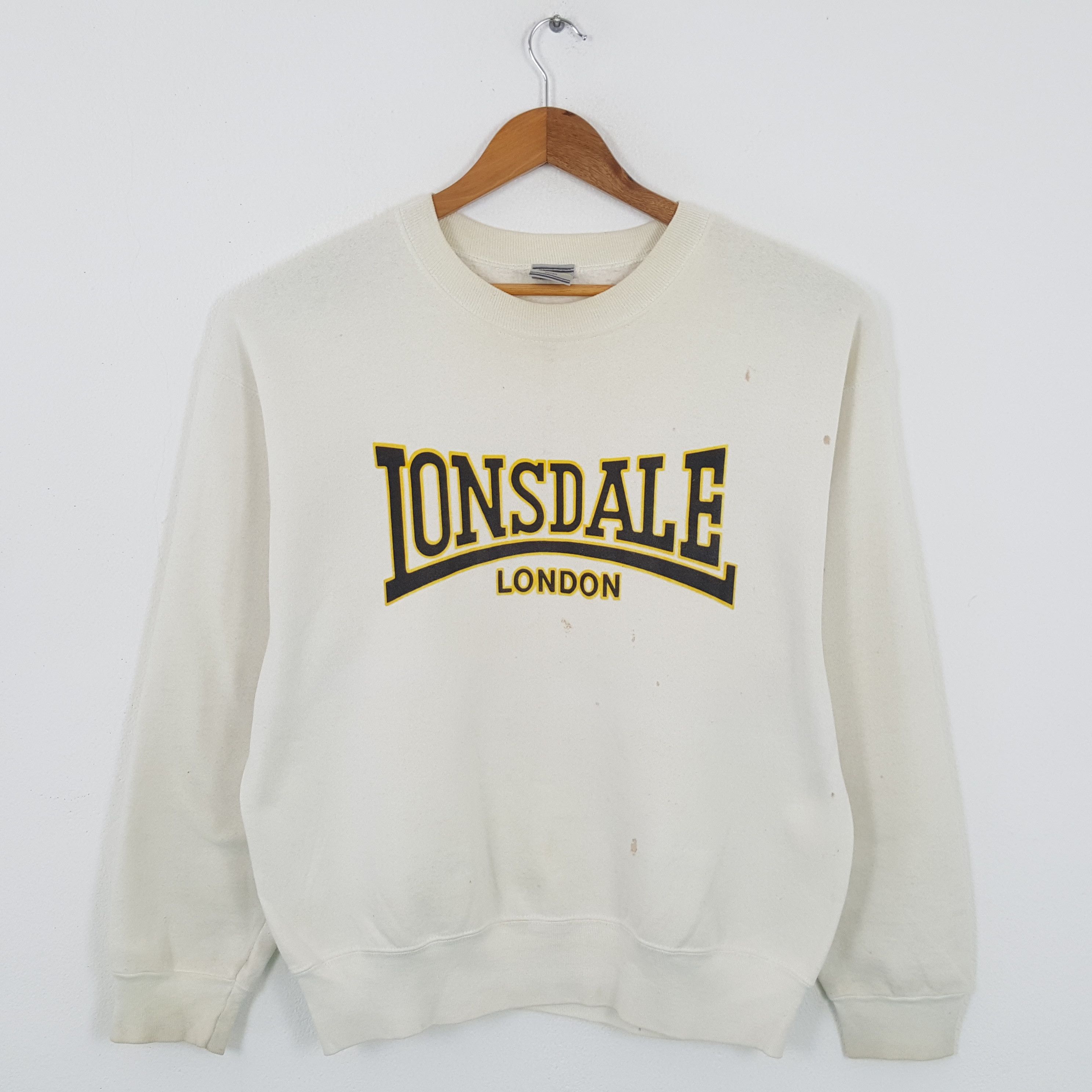 image of Lonsdale London Punk Style Sweatshirts in White, Men's (Size Large)