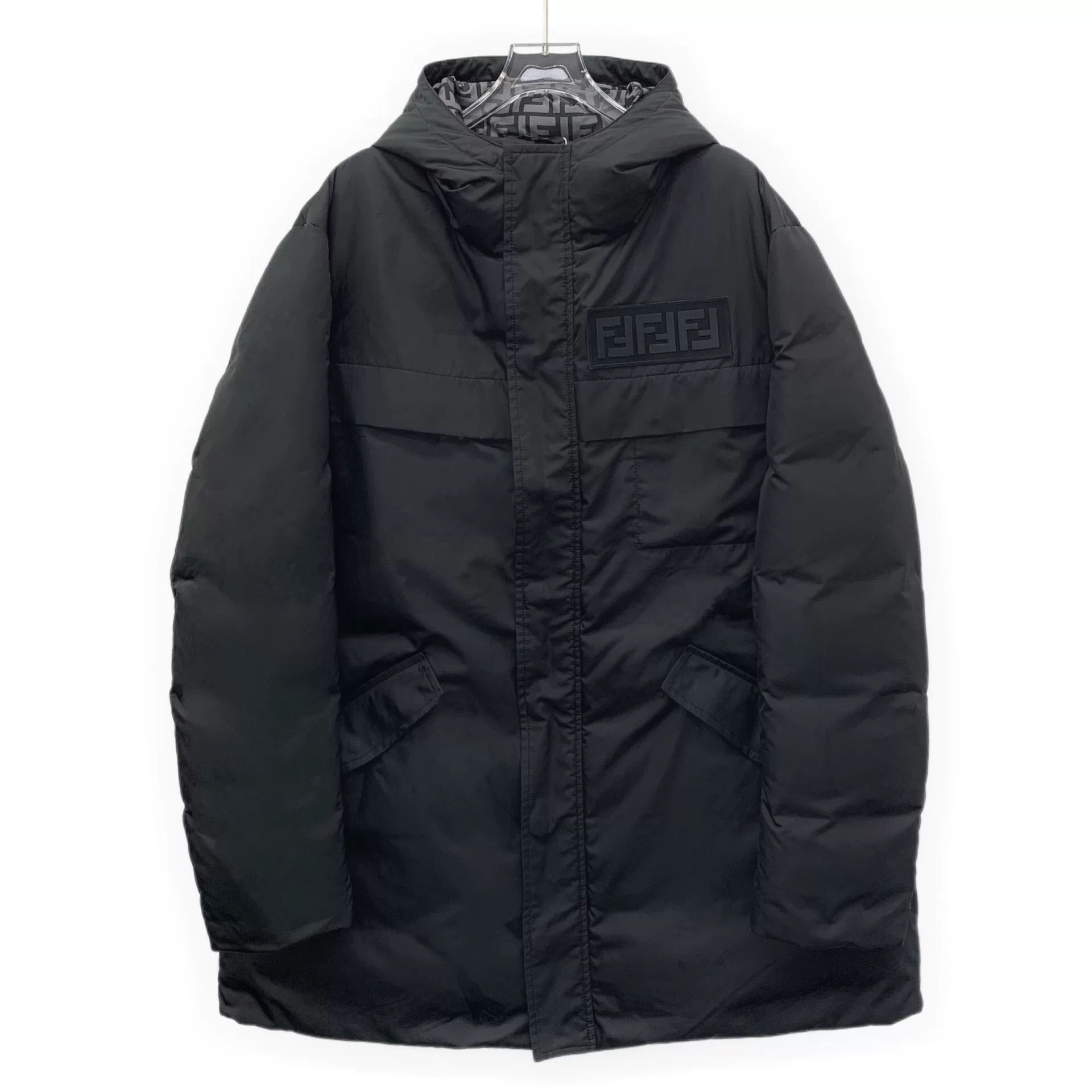 Fendi Fendi Black Logo Down Jacket Size US M / EU 48-50 / 2 - 1 Thumbnail