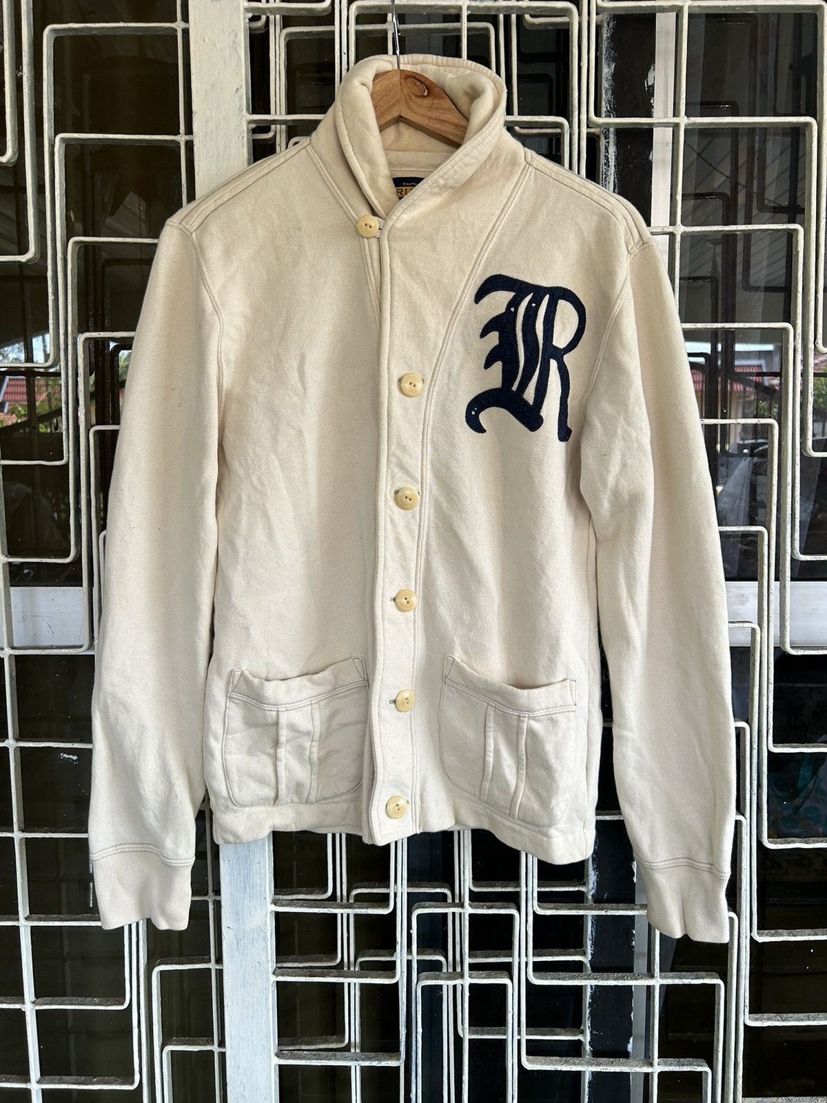 image of Polo Ralph Laurent Rugby Sweater 2004 in Cream/White, Men's (Size Small)