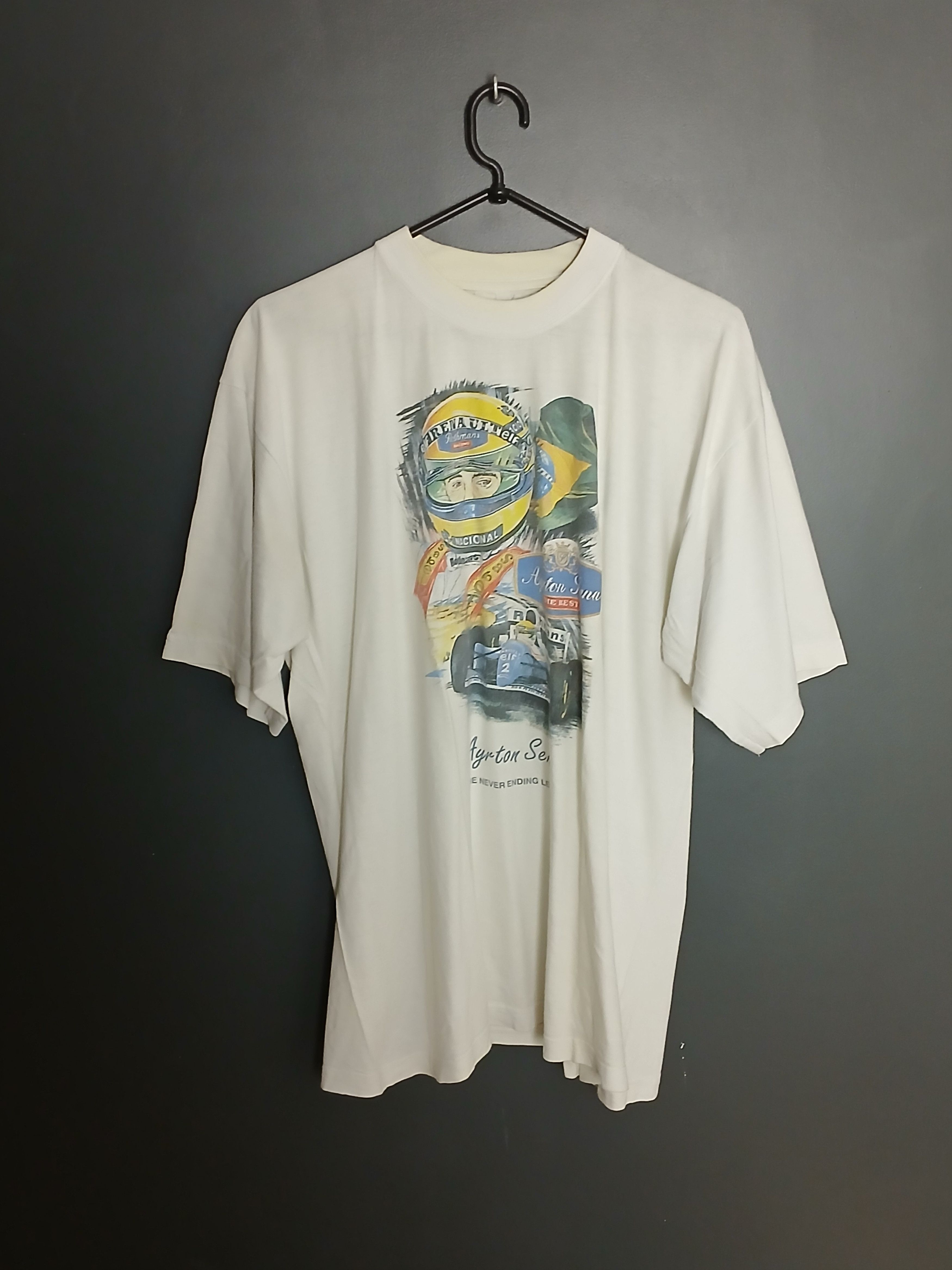 Formula 1 × Vintage Vintage Ayrton Senna F1 Racing T-Shirt Size US L / EU 52-54 / 3 - 1 Thumbnail