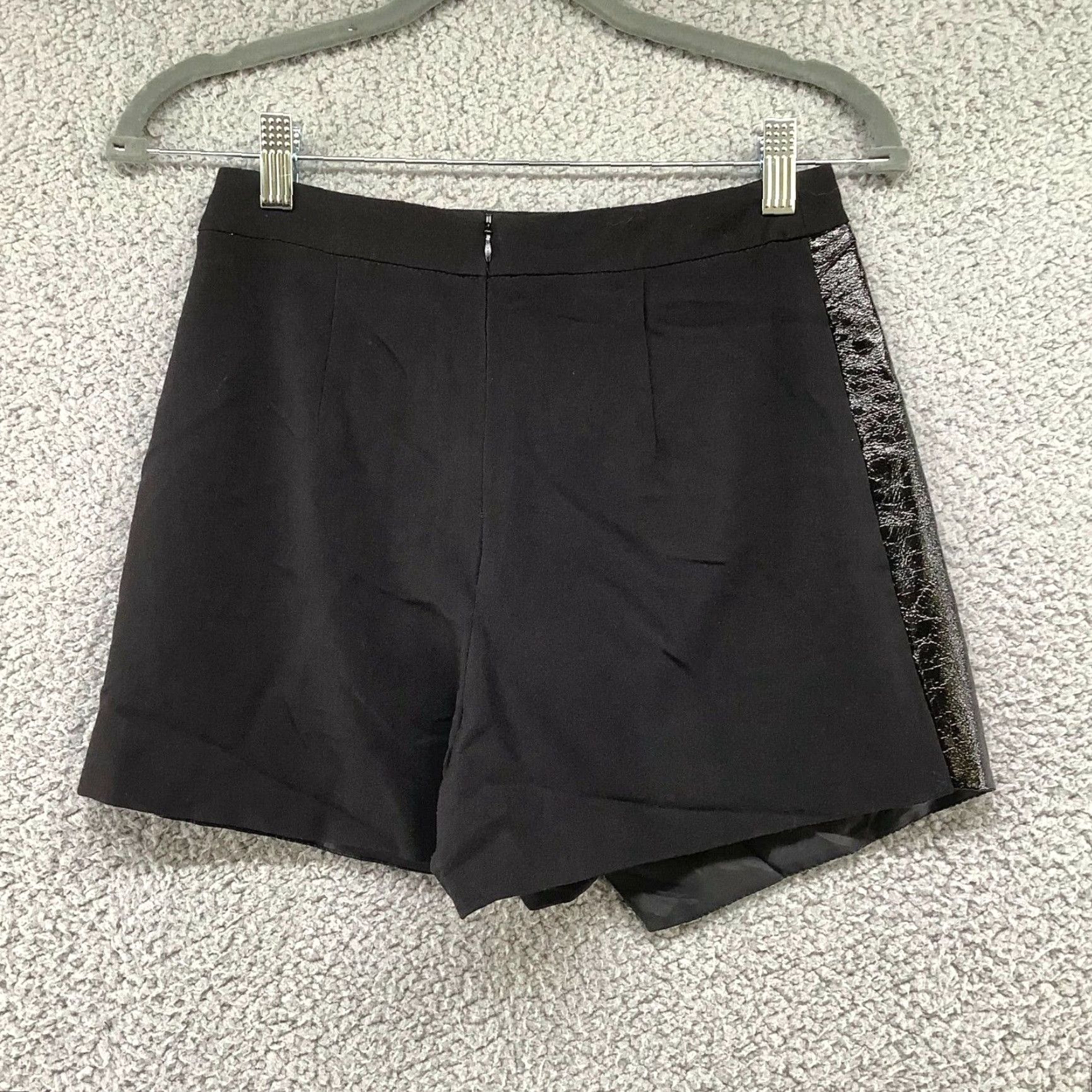 Vintage Miss Selfridge Skort Women's 4 Black Faux Leather Asymmetric Layered Punk Rock Size 27" / US 4 / IT 40 - 3 Thumbnail
