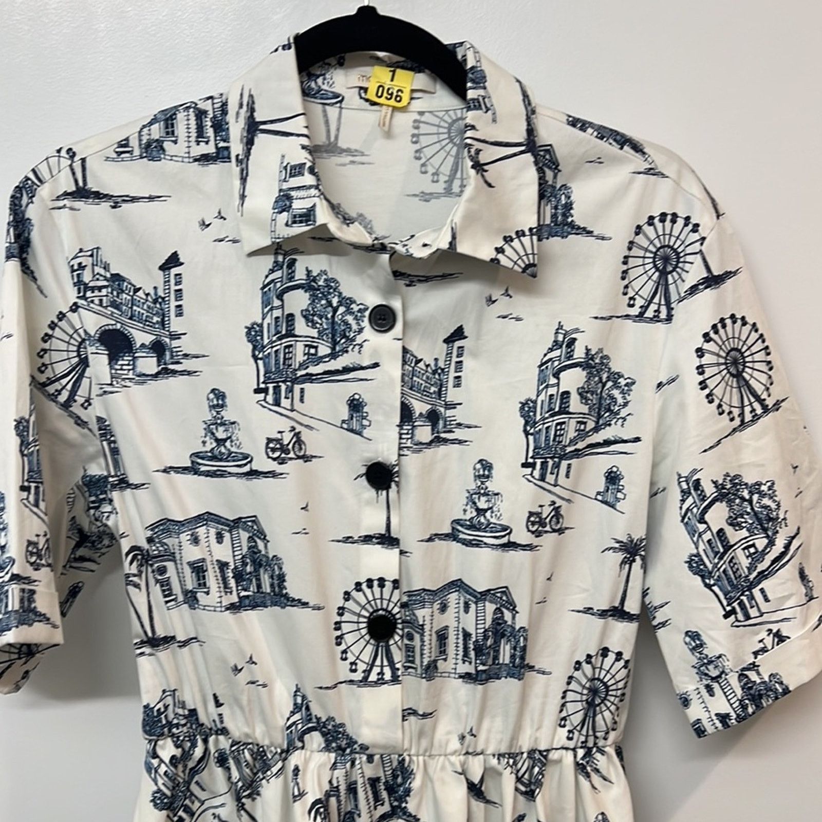 Maje Maje Rapomi white shirt dress paris short sleeve 3 medium Size M / US 6-8 / IT 42-44 - 8 Thumbnail