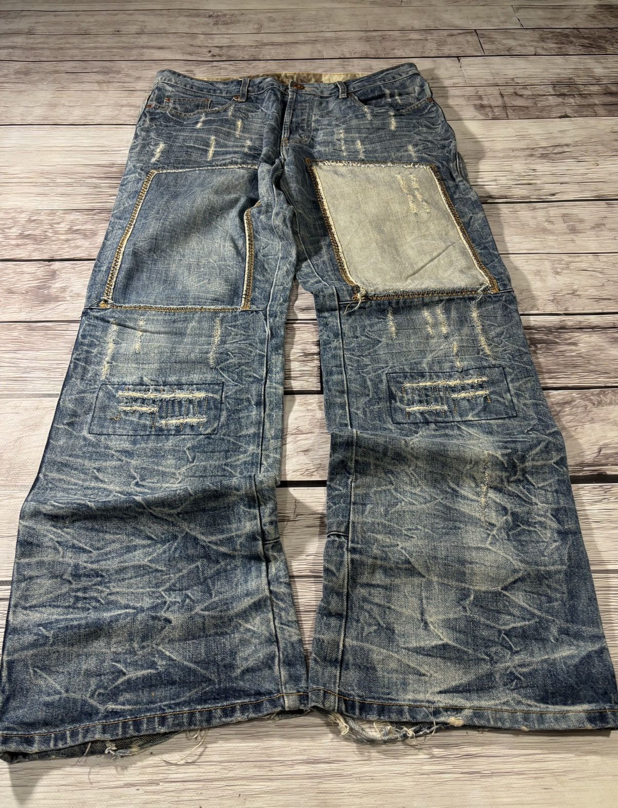 Hysteric Glamour × Japanese Brand 💥 HYSTERIC GLAMOUR BALENCIAGA STYLE PATCHWORK JAPANESE JEANS Size US 32 / EU 48 - 1 Thumbnail