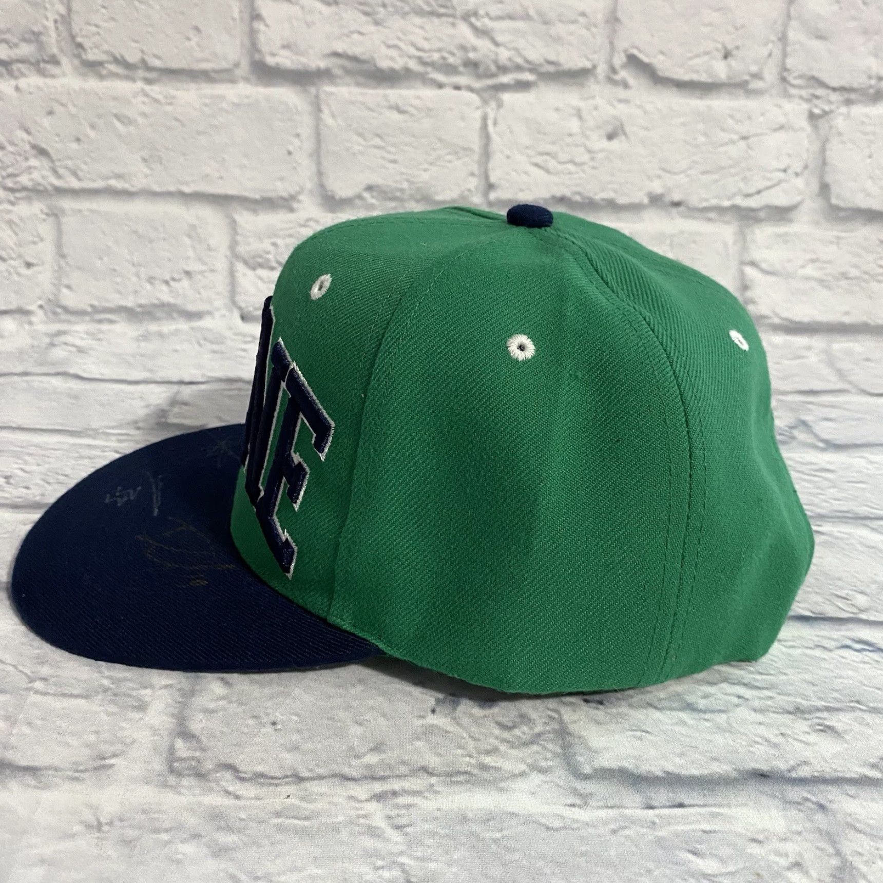 New Era Maine Mariners Hat Autographed Signed Blue Green Echl Bimmridder Baseball Cap 7 3/4 New Era Men Blue Mariners 90s Size ONE SIZE - 7 Thumbnail