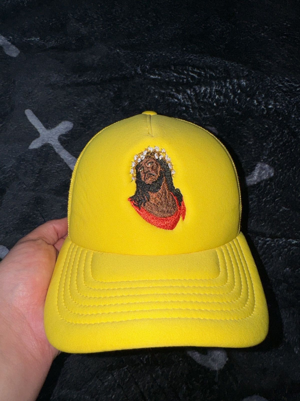 image of Denim Tears Trucker Hat in Yellow, Men's