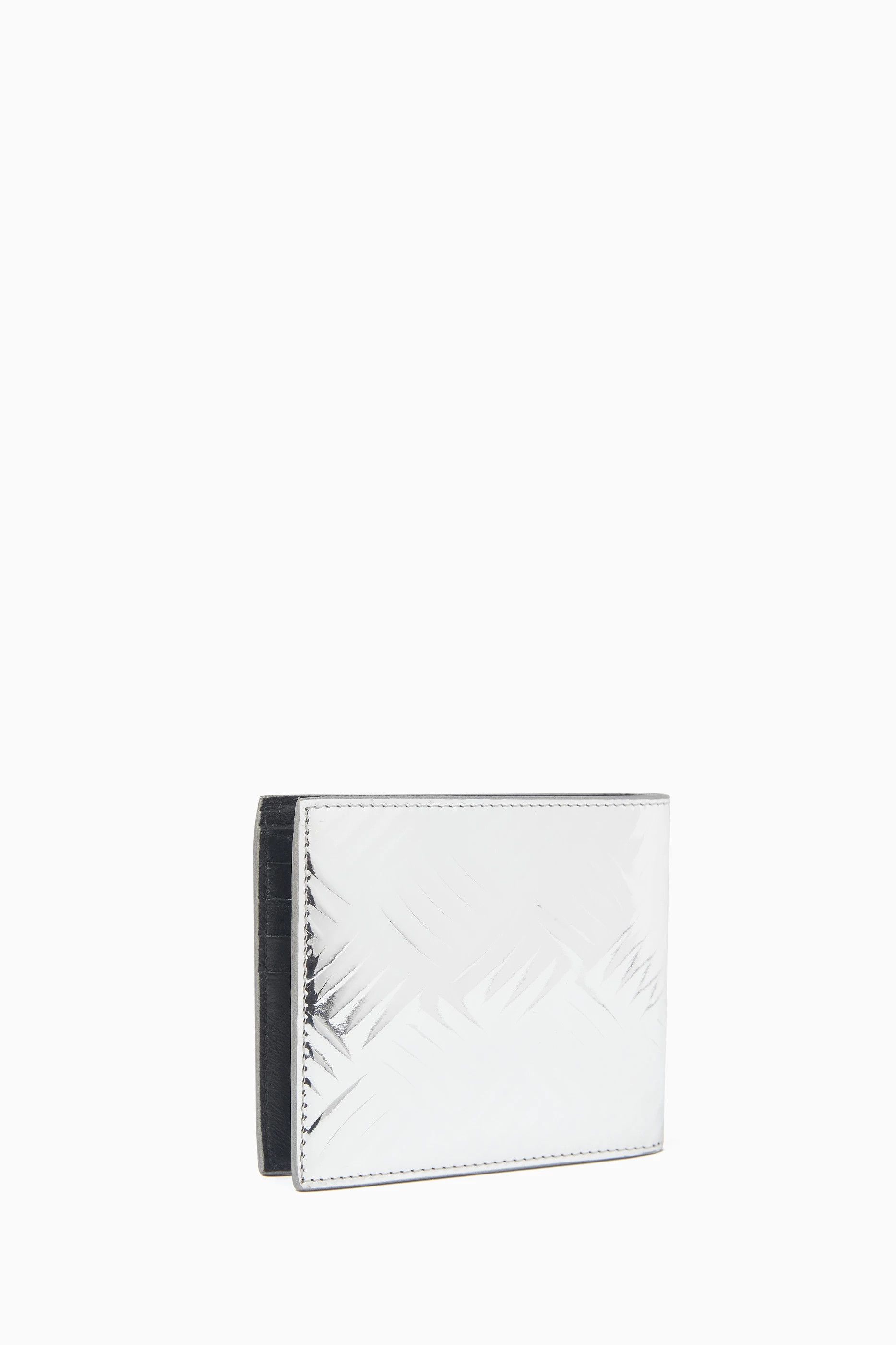 Balenciaga o1bcso1str1124 Size: OS / Square Cash Folded Wallet Silver Size ONE SIZE - 4 Thumbnail