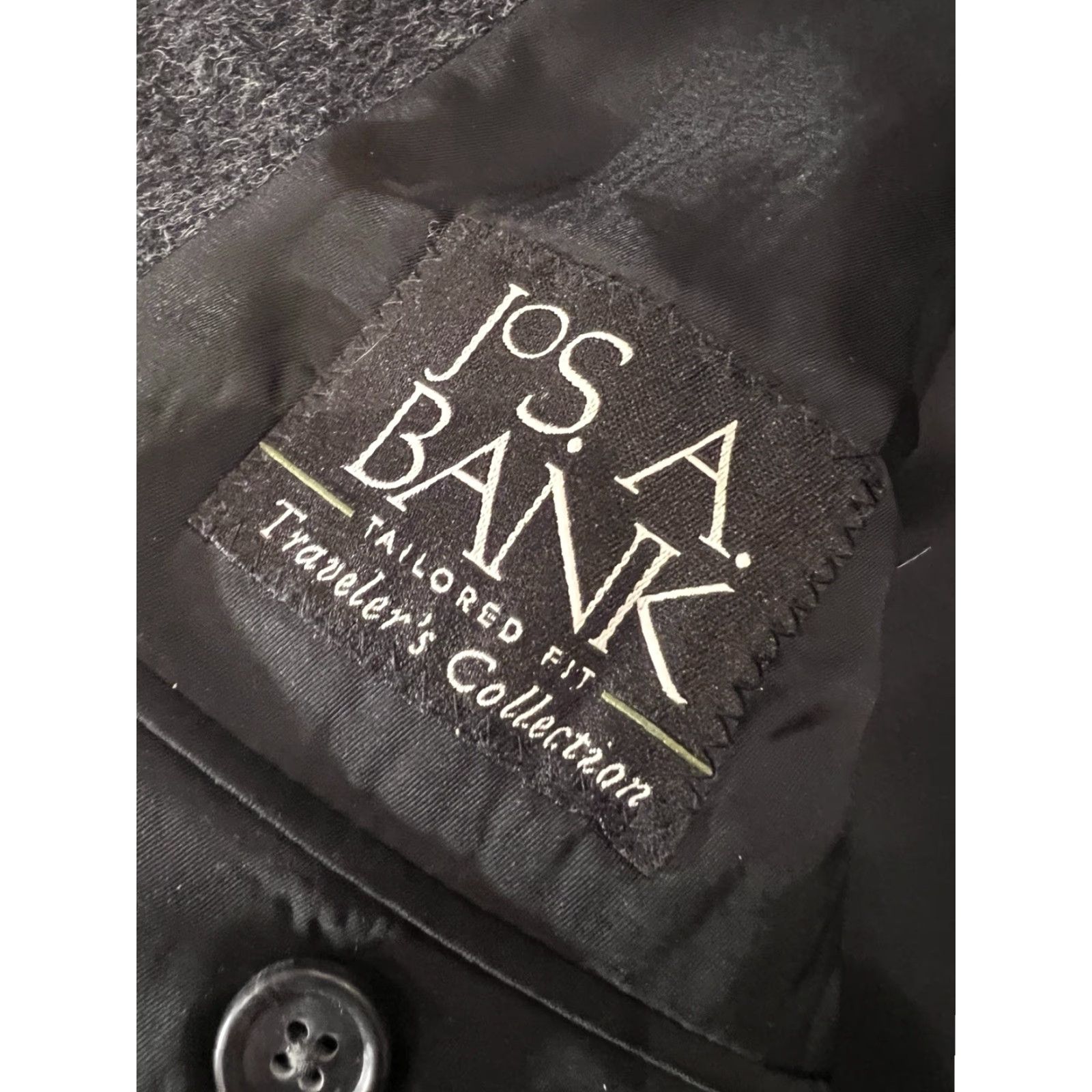 Jos. A. Bank Jos A Bank Men's Blazer Sport Coat Jacket 40L Camel Hair Charcoal Dark Heather Solid Size 40R - 7 Thumbnail