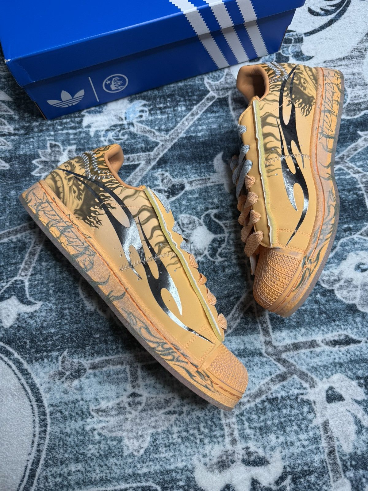 Adidas × HELLSTAR Hellstar x Adidas Superstar “Hazy Orange” Size US 12 / EU 45 - 3 Thumbnail