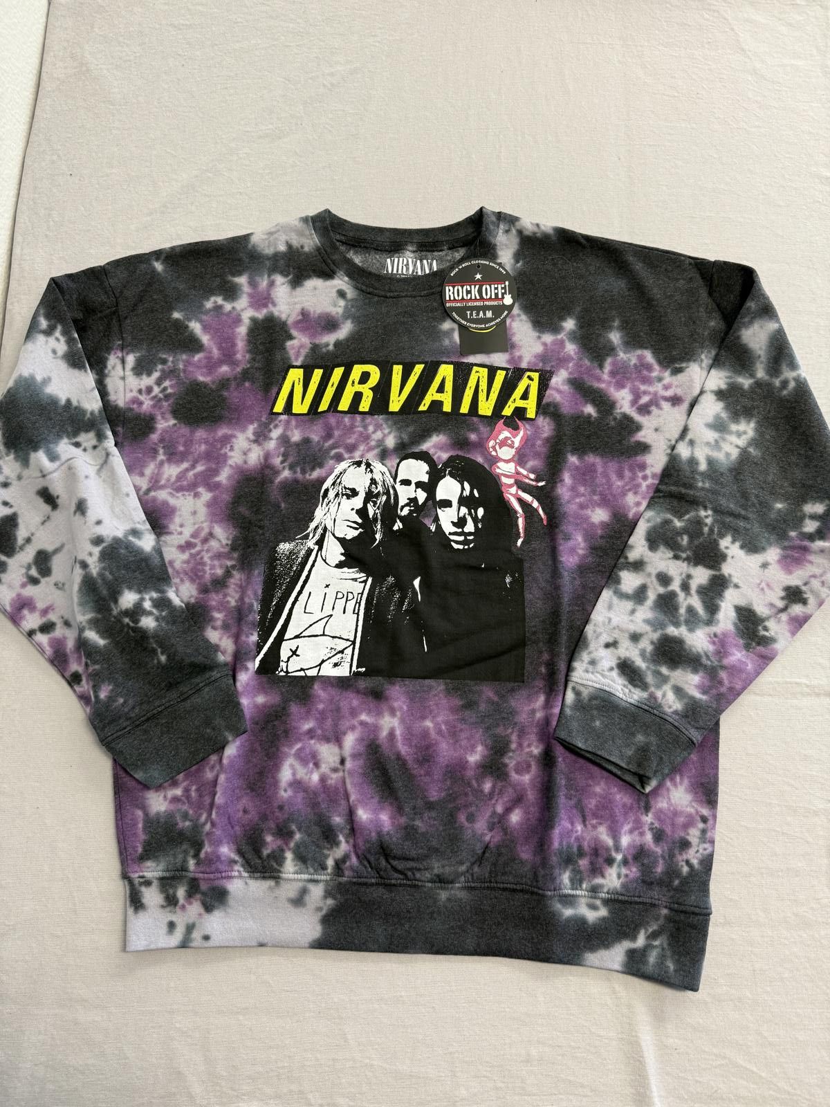 Designer Nirvana Group TieDye Crewneck Kurt Cobain Flipper Sweatshirt Size US L / EU 52-54 / 3 - 1 Thumbnail