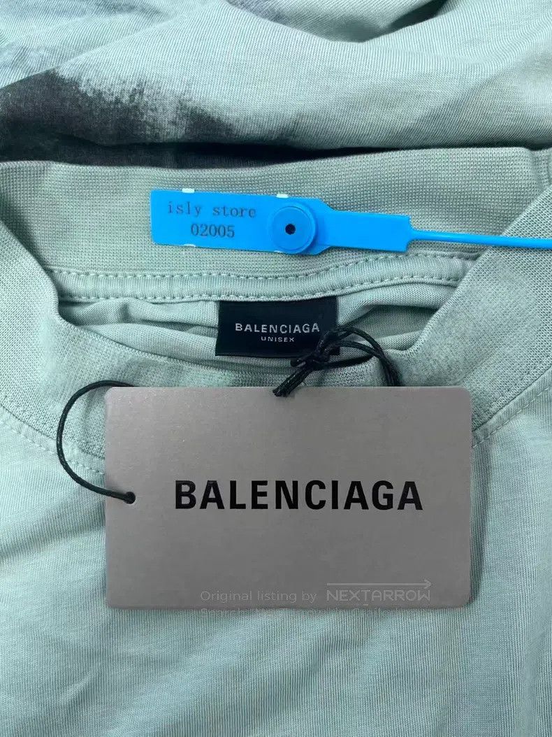 Balenciaga Balenciaga Cotton Printed Round Neck Frayed T-Shirt, Women Size M / US 6-8 / IT 42-44 - 5 Thumbnail