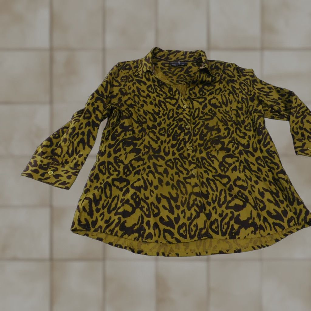 Jones New York VINTAGE Jones New York Shirt Womens XL Green Black Animal Print Button Down Long Sleeve Size XL / US 12-14 / IT 48-50 - 1 Thumbnail