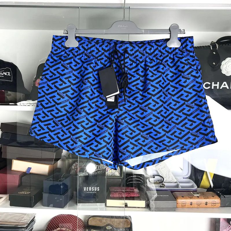 Versace Versace Summer Blue Printed Men's Casual Shorts 0089 Size US 30 / EU 46 - 1 Thumbnail
