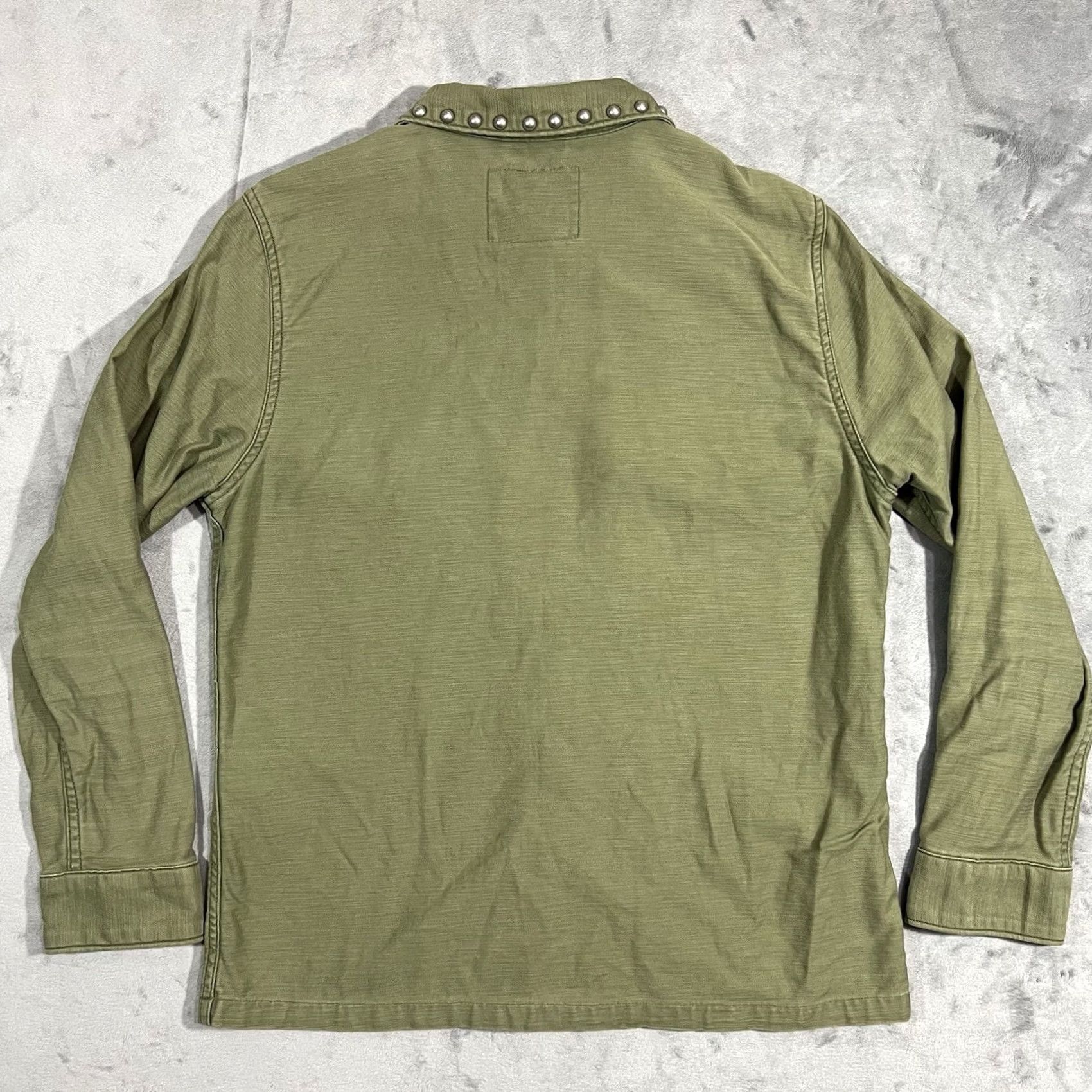 Olive Levis Shirt Womens XS Jacket Women Size Olive Studded Army Collar Studs Shacket Size XS / US 0-2 / IT 36-38 - 3 Thumbnail