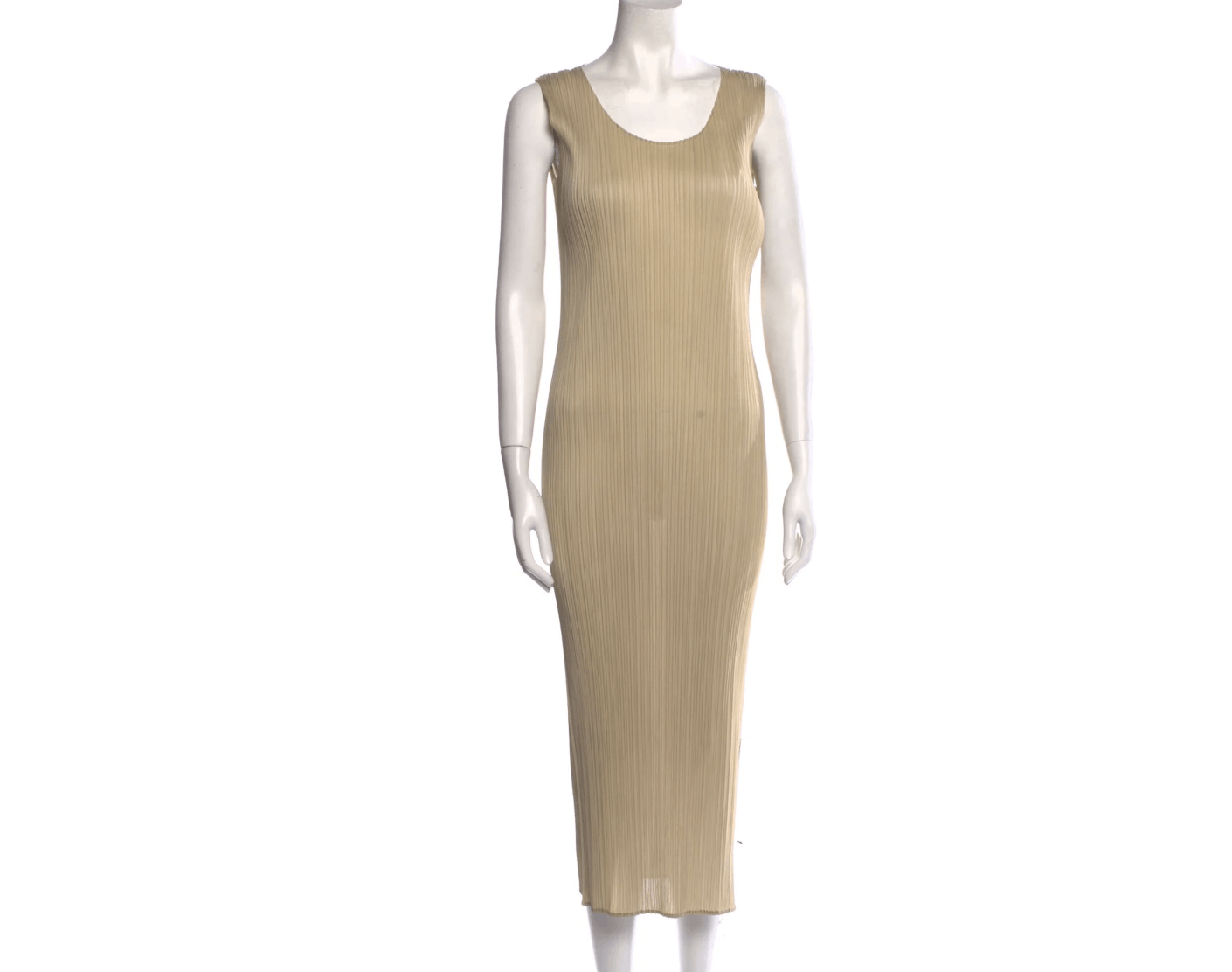 Pleats Please Issey Miyake Pleats Please Beige Sleeveless Dress Size 2 Size XS / US 0-2 / IT 36-38 - 1 Thumbnail