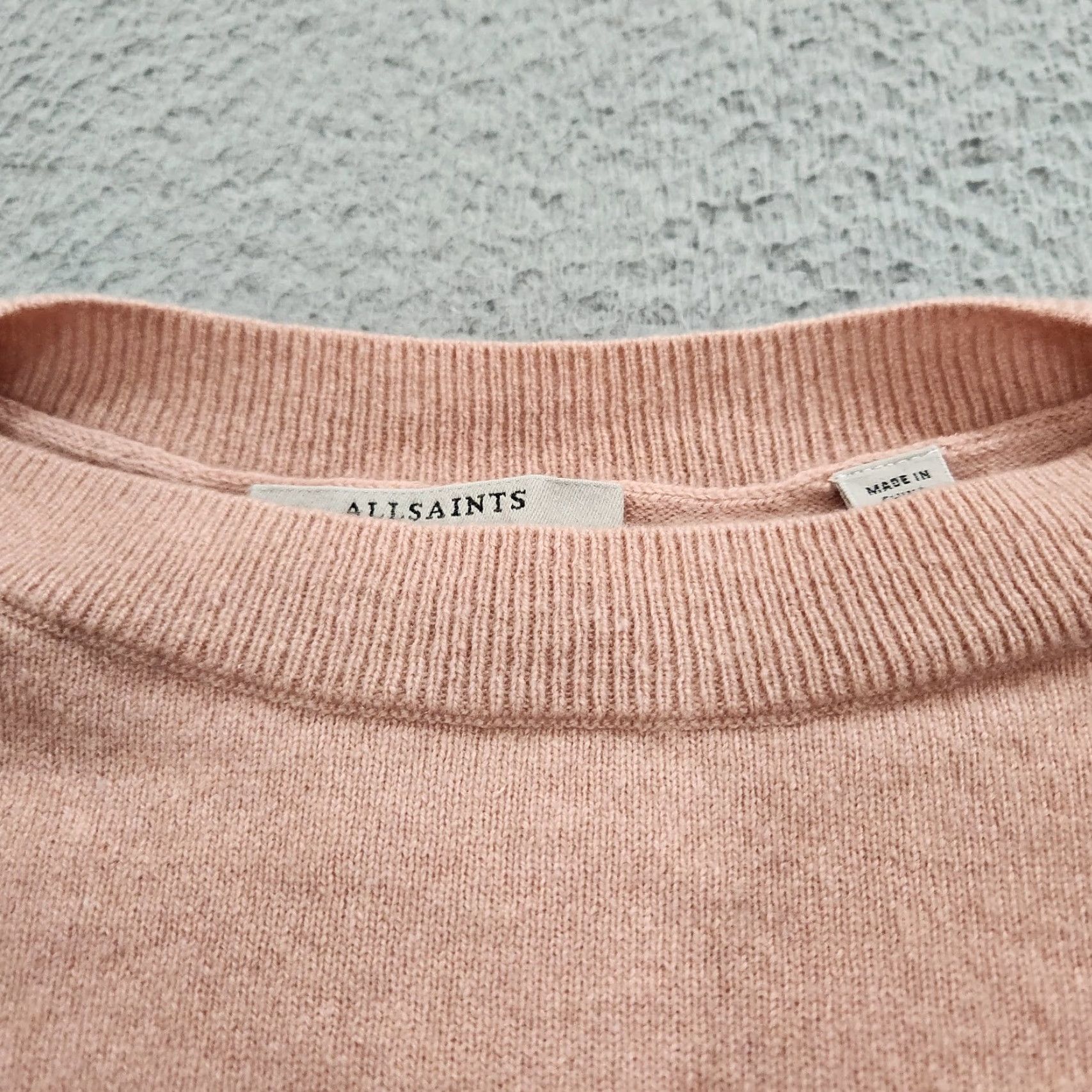 AllSaints Sweater Womens Medium Pink Tara Jumper Cashmere Wool Blend Pullover Knit