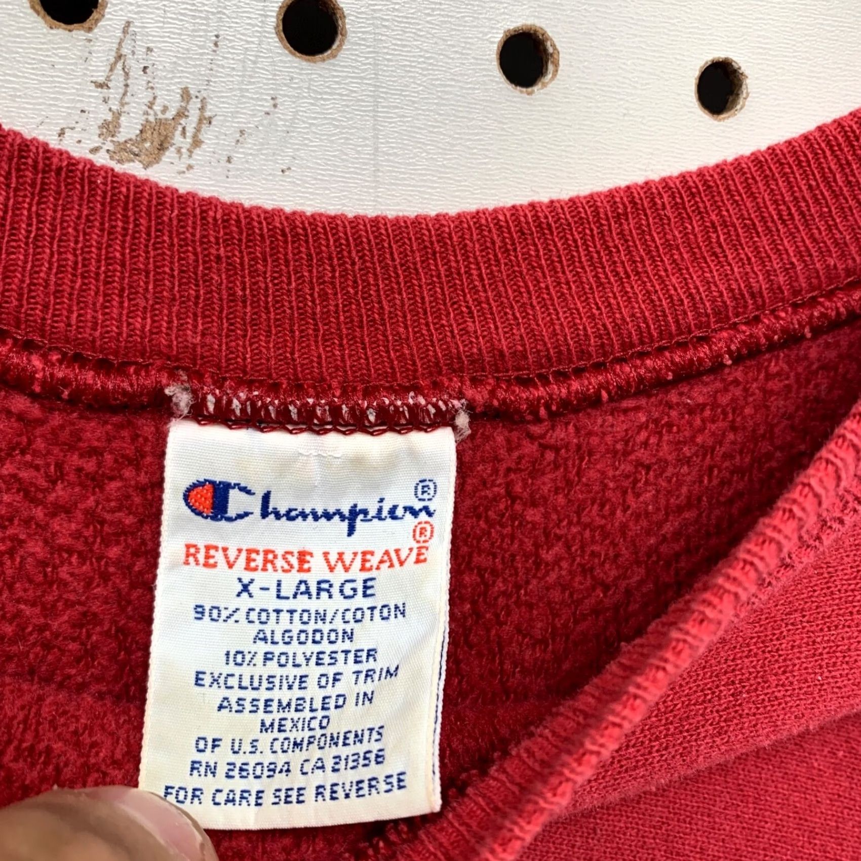 Champion VINTAGE Champion Sweatshirt Men XL Red 90s Reverse Weave Heavyweight Pullover Size US XL / EU 56 / 4 - 3 Thumbnail
