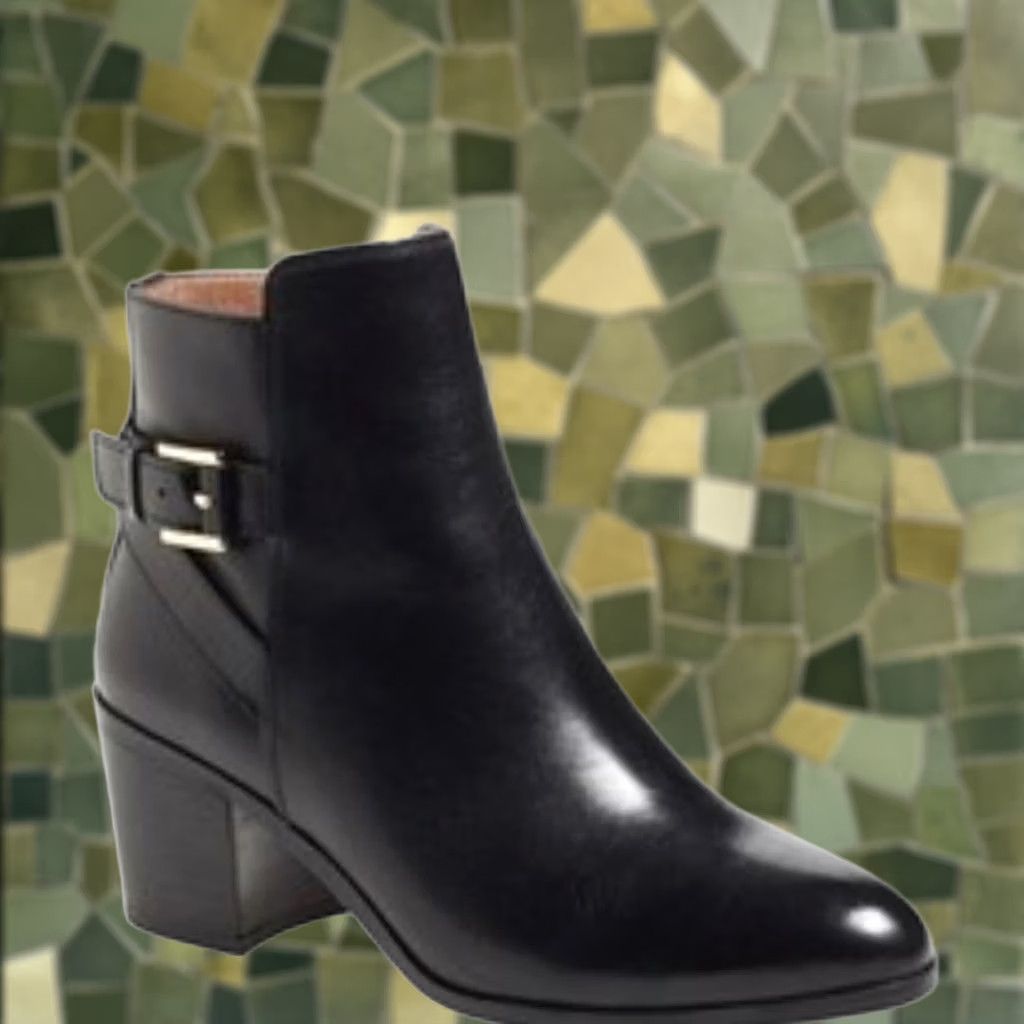Vintage Louise et Cie Zalia Black Leather Heeled Ankle Boots Zip Closure 9 Women Boots Mid Heel Casual Fall Spring Women Size US 9 / IT 39 - 1 Thumbnail