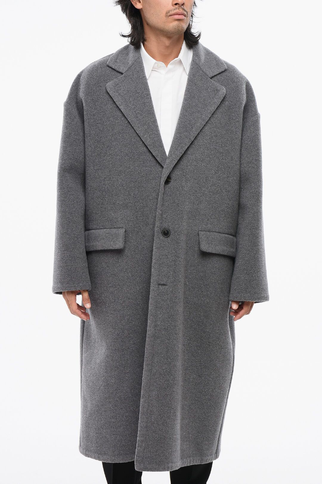 Valentino og1mm0925 Virgin Wool and Cashmere Coat in Grey Size US M / EU 48-50 / 2 - 1 Thumbnail