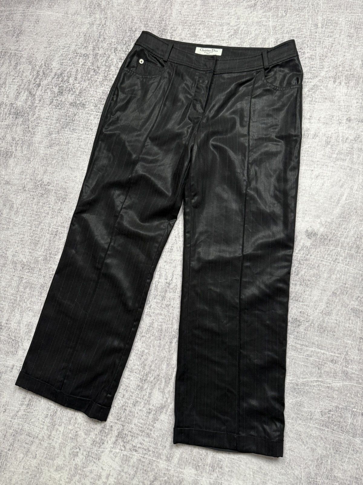 Christian Dior Monsieur Vintage black Christian Dior Boutique silk wool trousers 90s Size 27" / US 4 / IT 40 - 2 Thumbnail