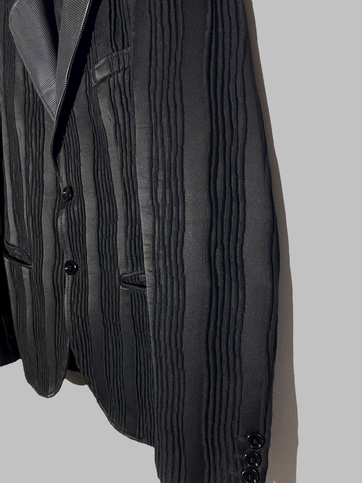 Emporio Armani Emporio Armani Johnny Line Jacquard Tailored Black Blazer Size 46R - 8 Thumbnail