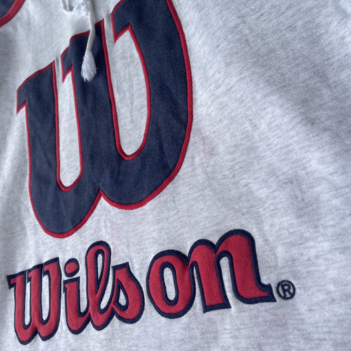 Wilson Vintage 90s Wilson Pro Staff Hoodie – Grey/Red/Navy Size US L / EU 52-54 / 3 - 6 Thumbnail
