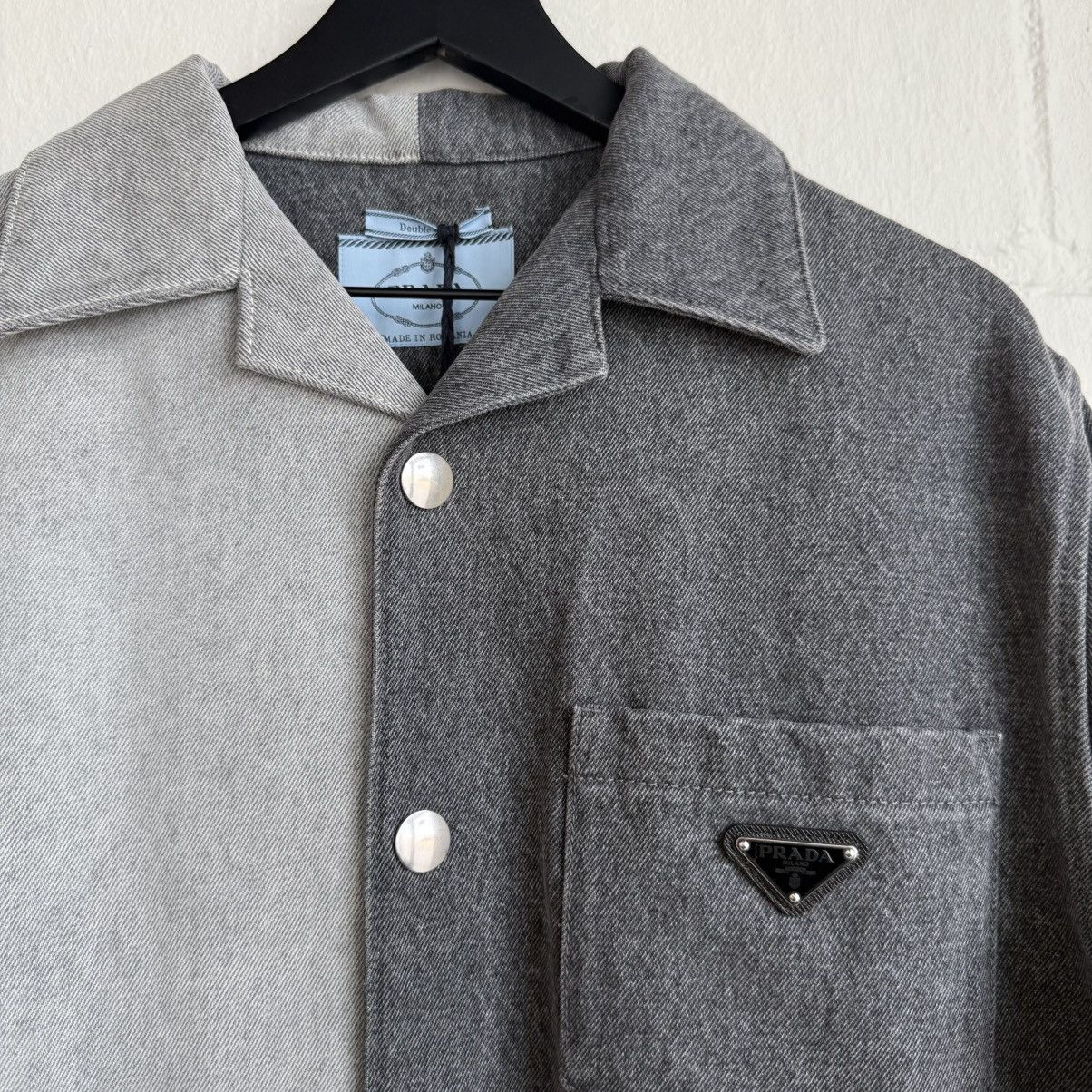 Prada Prada Grey Denim Button Up Shirt Size US L / EU 52-54 / 3 - 3 Thumbnail