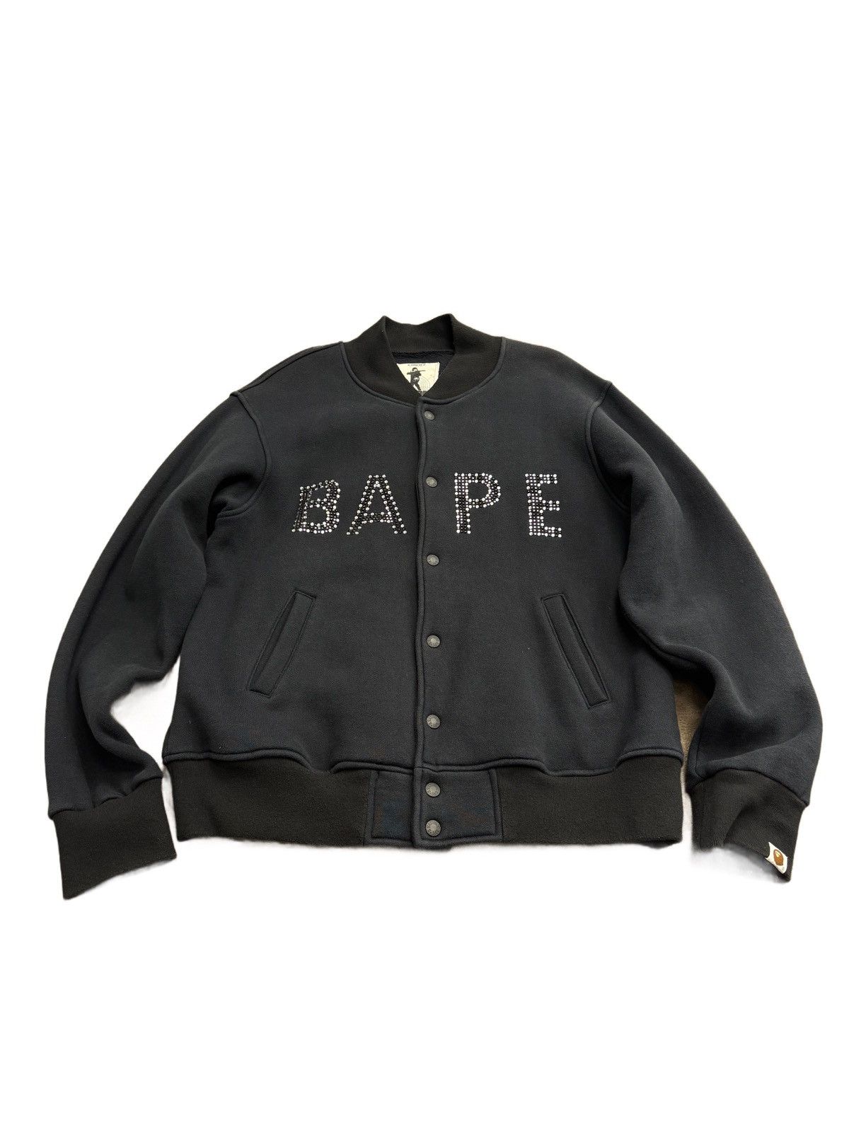 Bape × Swarovski A Bathing Ape Bape X Swarovski Varsity Jacket Black Size US M / EU 48-50 / 2 - 1 Thumbnail
