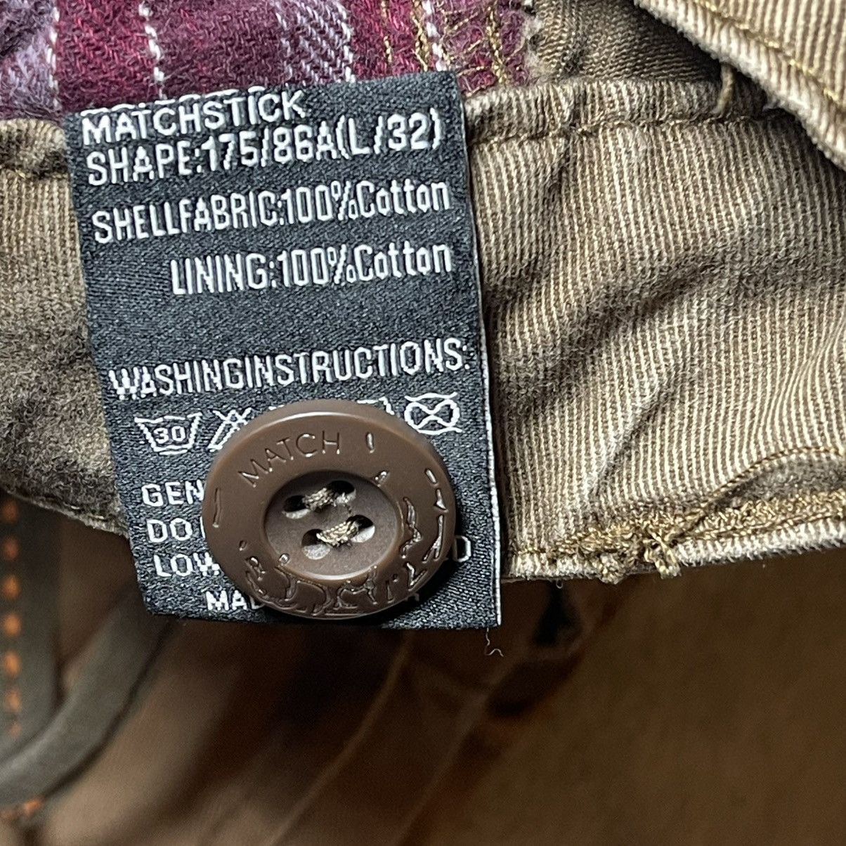 Other Vintage Matchstick Mens Cargo Pants Brown Cotton 33x30 Y2K Size US 33 - 4 Thumbnail