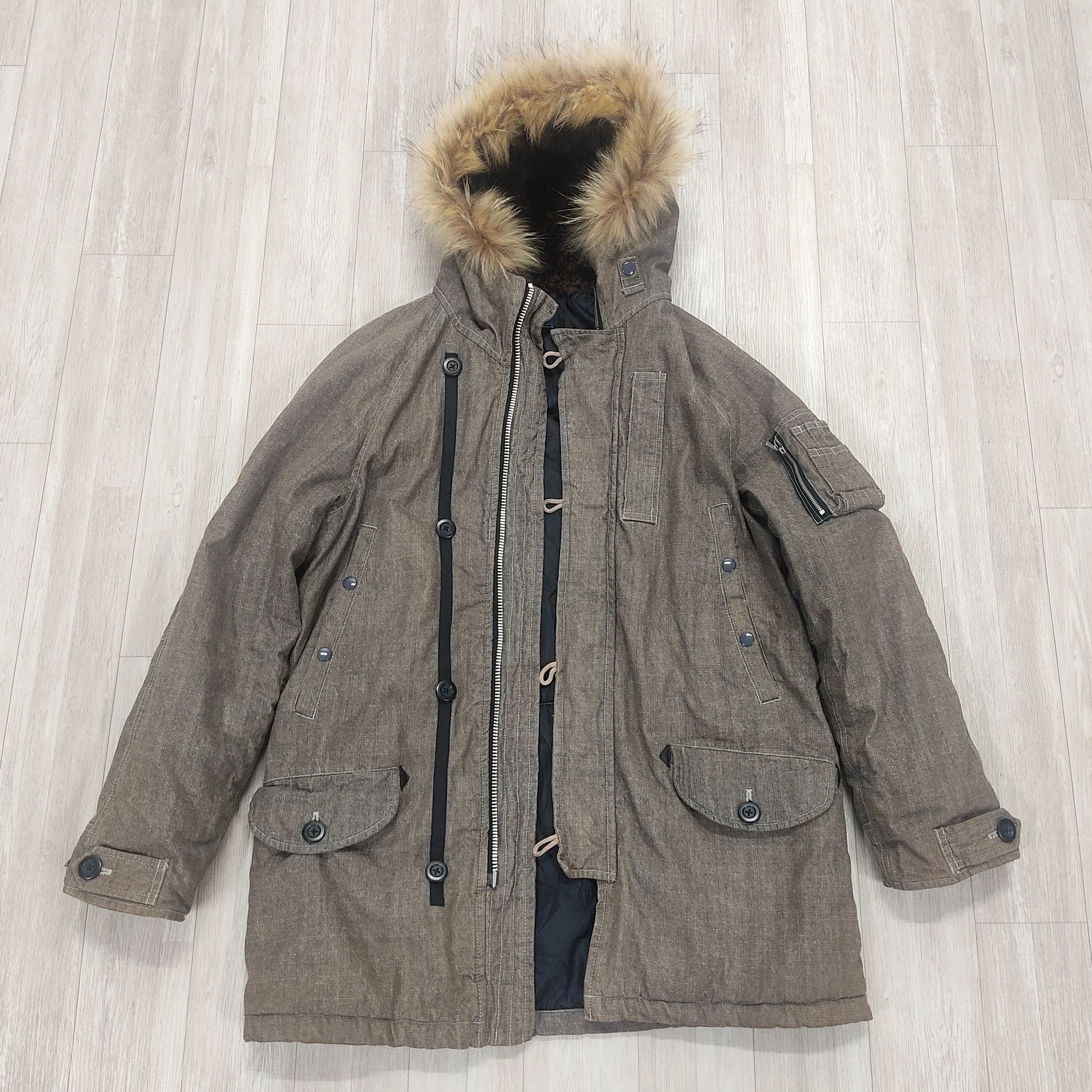 Beauty Beast × Japanese Brand × Takeo Kikuchi TAKEO KIKUCHI Surplus Racoon Fur Hooded Jacket Size US L / EU 52-54 / 3 - 6 Thumbnail