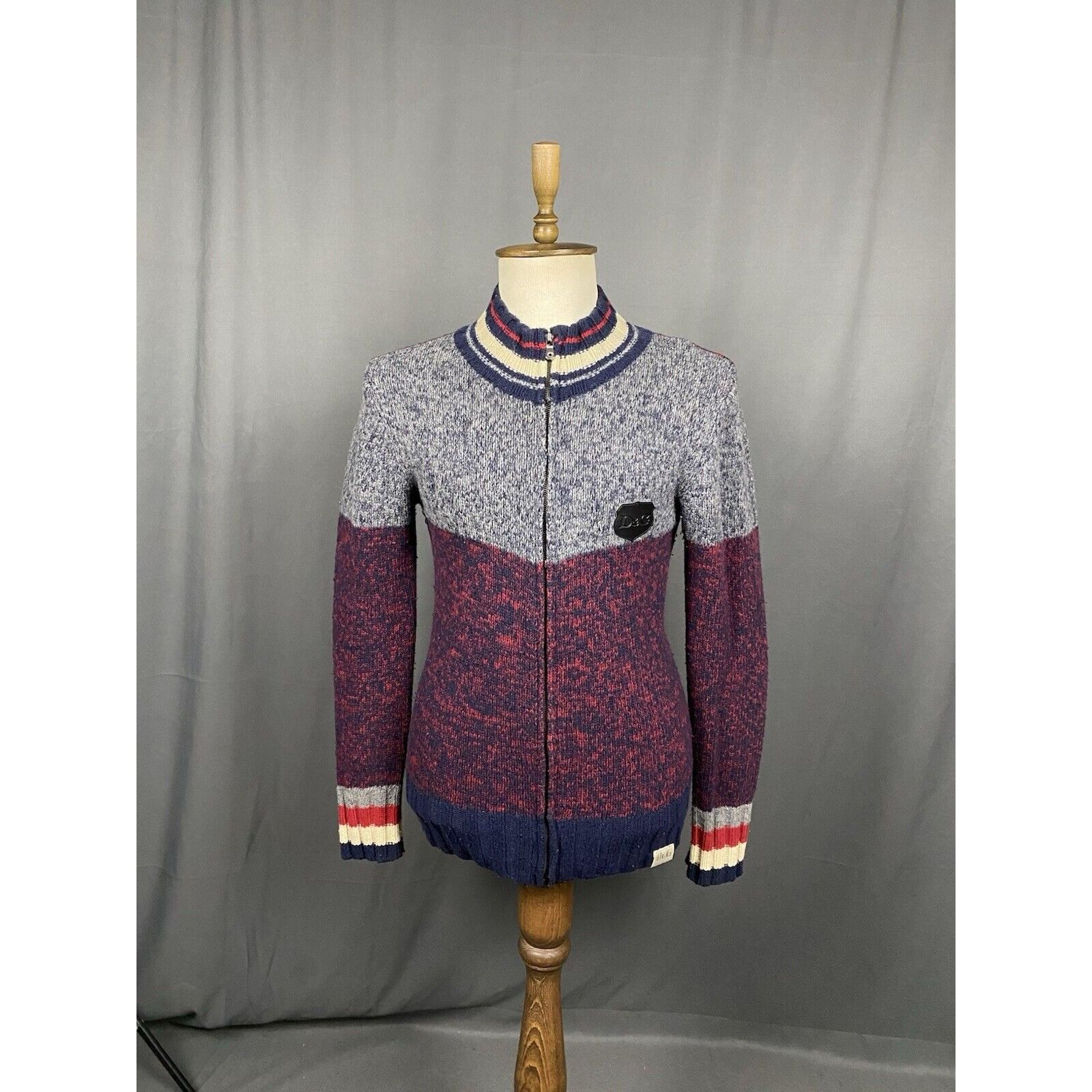 Dolce & Gabbana Dolce&Gabbana Men's Purple Gray Heavy Knitted Full Zip Sweat Size US S / EU 44-46 / 1 - 3 Thumbnail