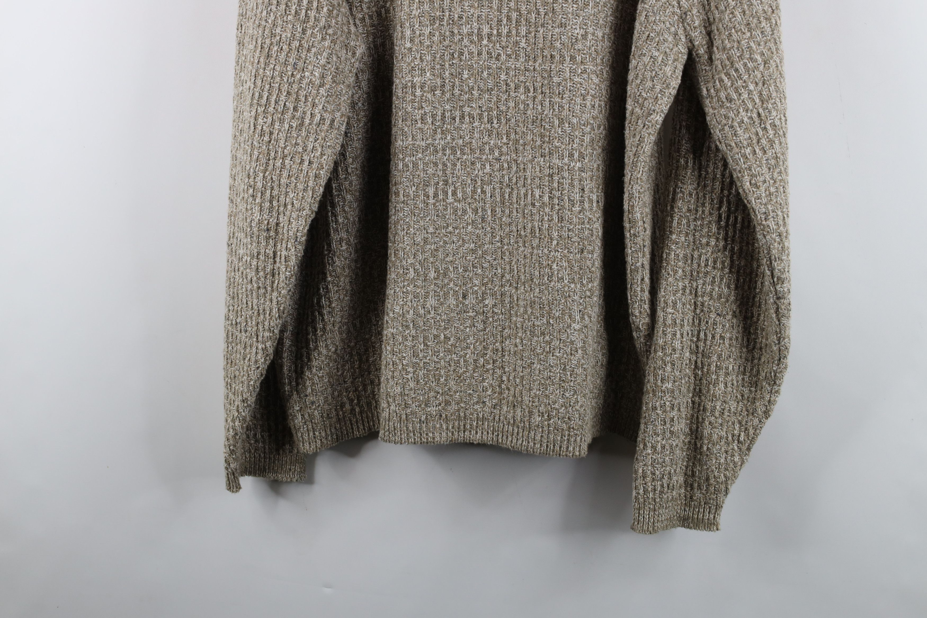 Vintage Vintage 90s Streetwear Knit Henley Sweater Oatmeal Brown Size US L / EU 52-54 / 3 - 12 Thumbnail