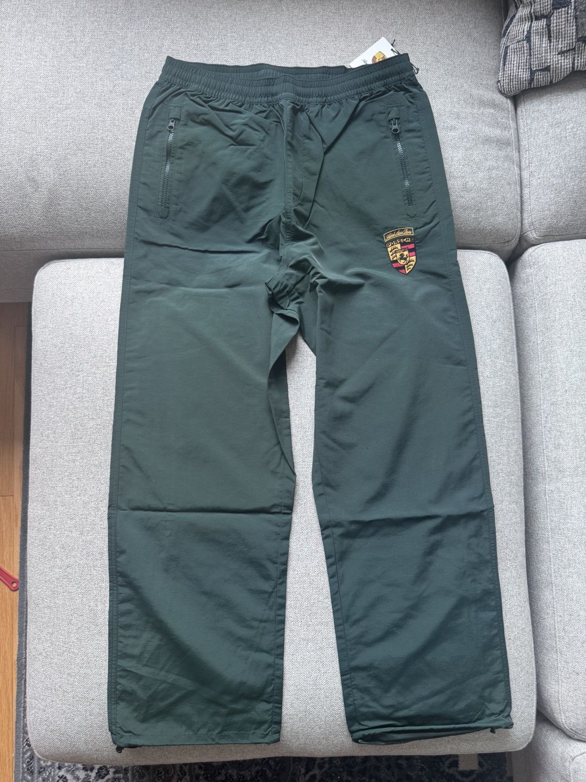 Aime Leon Dore × Porsche Design FW24 AIME LEON DORE PORSCHE NYLON TRACK PANTS RACING GREEN M Size US 32 / EU 48 - 1 Thumbnail