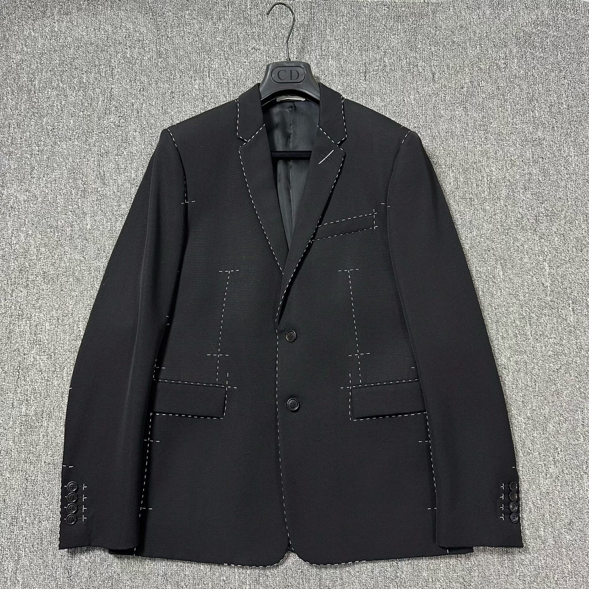 Dior Dior Homme AW06 Black Blazer Jacket with Contrast Piping