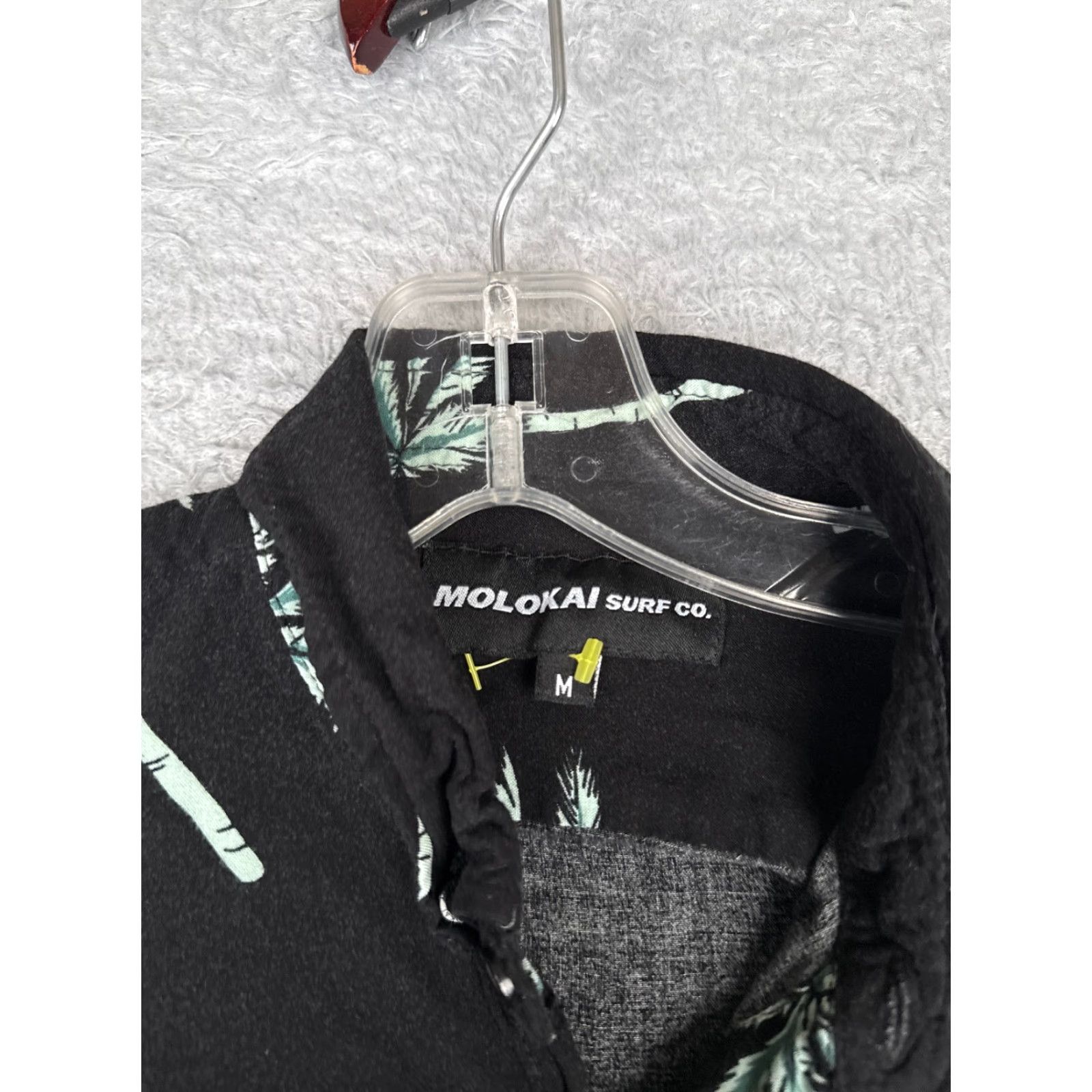 CO Molokai Surf Co Shirt Adult Medium Black Blue Floral Leaf 100% Rayon Hawaiian Size US M / EU 48-50 / 2 - 7 Thumbnail