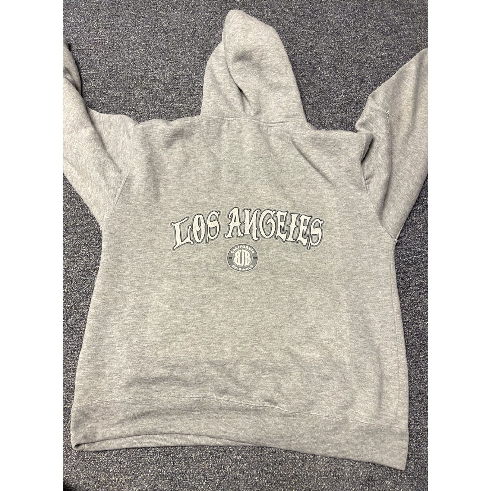 Vintage VINTAGE Los angeles LA Pullover Hoodie Medium Mens Gray Blue Embroidered 90s Pullover Sweatshirt Size US M / EU 48-50 / 2 - 2 Thumbnail