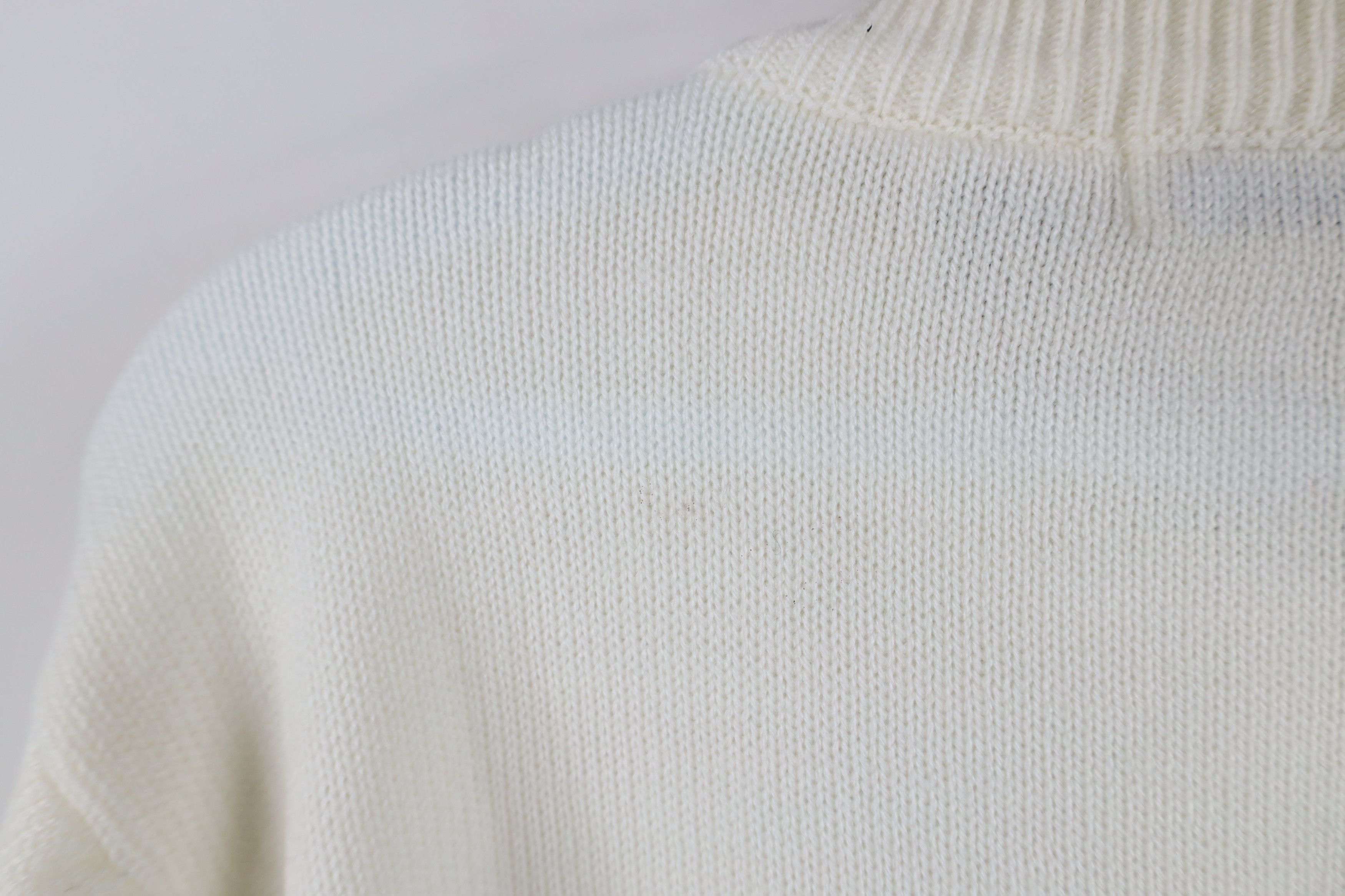 Vintage Vintage 90s Streetwear Knit Cardigan Sweater White Acrylic Size XL / US 12-14 / IT 48-50 - 10 Thumbnail