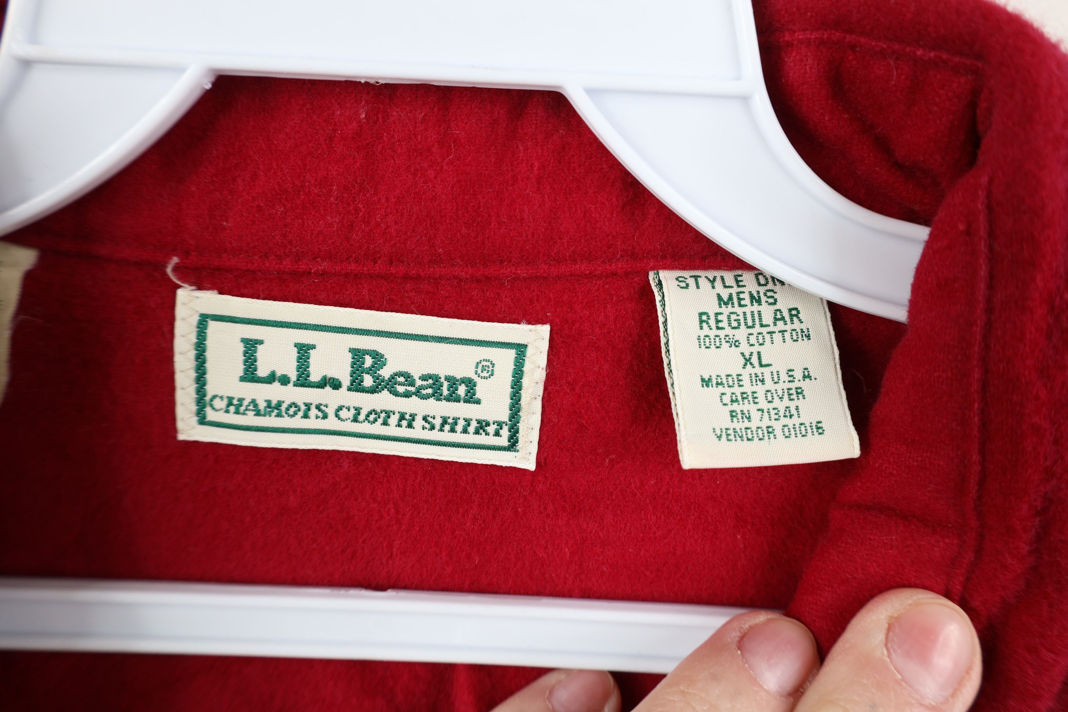 L.L. Bean Vintage 90s LL Bean Chamois Cloth Collared Button Shirt USA Size US XL / EU 56 / 4 - 5 Thumbnail