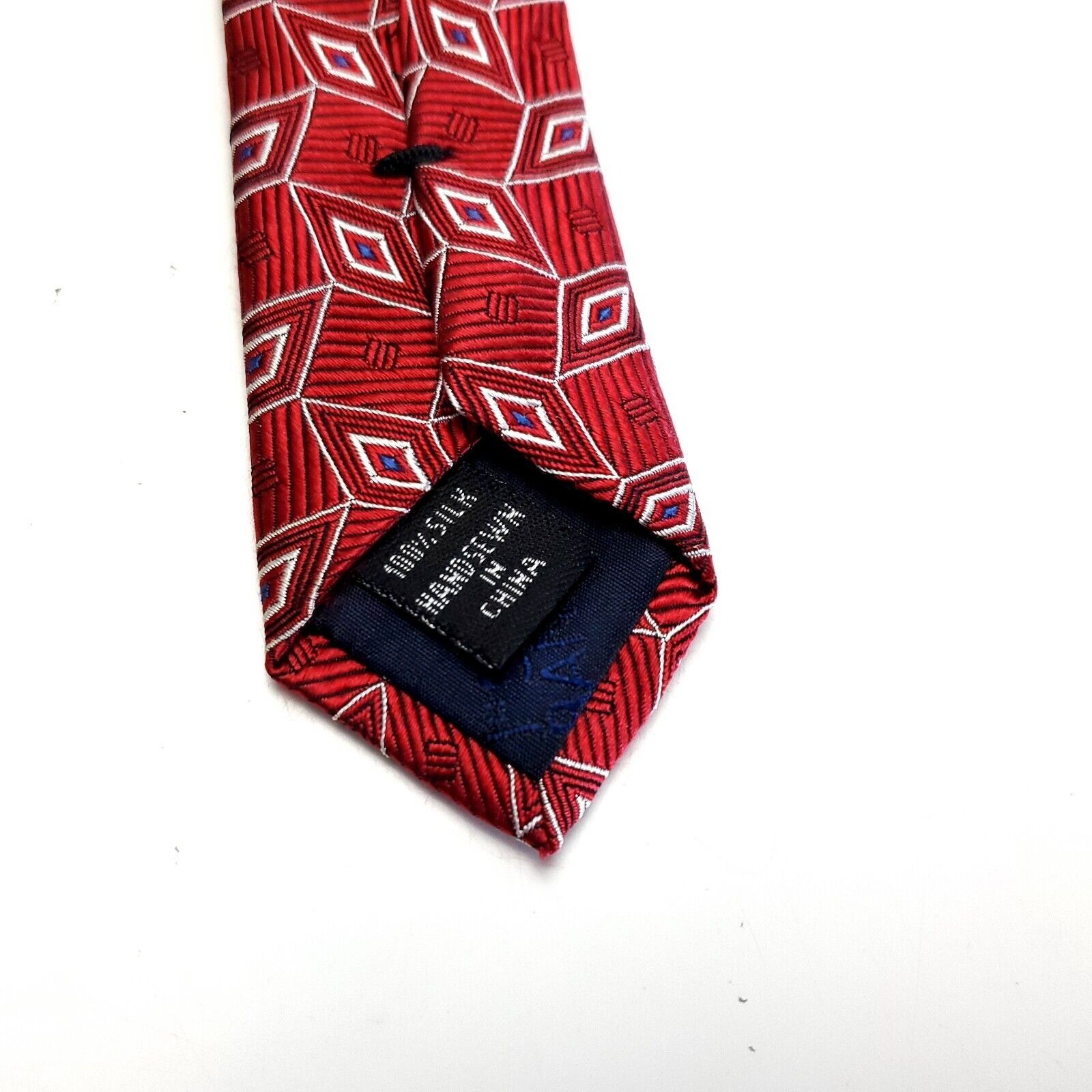 Jos. A. Bank Jos A Bank Red Woven Geometric Silk Tie Size ONE SIZE - 4 Thumbnail