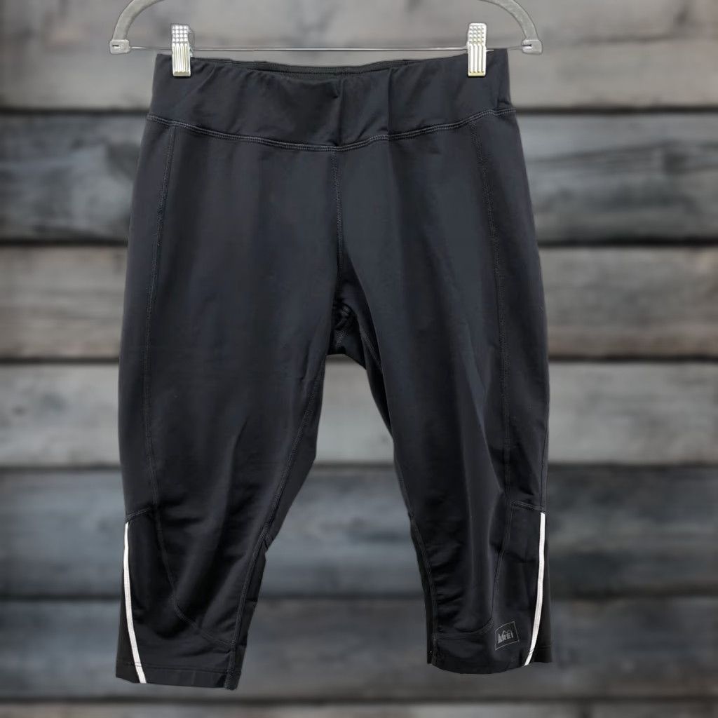 Vintage REI Active Cropped Capri Leggings Womens M Black Yoga Running Gym Size 32" / US 10 / IT 46 - 1 Thumbnail
